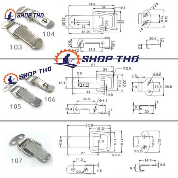 Khóa inox 304, khóa mỏ vịt, Khóa inox, Khóa Hộp , Khóa Hòm: sf107