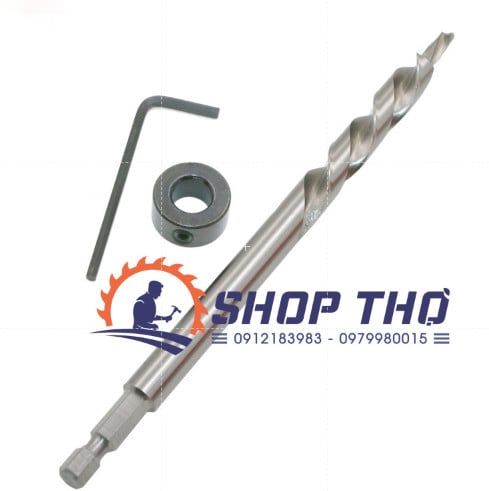 Mũi khoan chéo chuôi lục - 9.5mm dài 160mm kèm vòng chặn