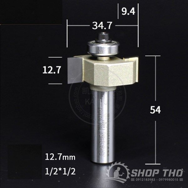 Mũi phay cuốc rãnh Arden 1606 có bi 1/2*1/2