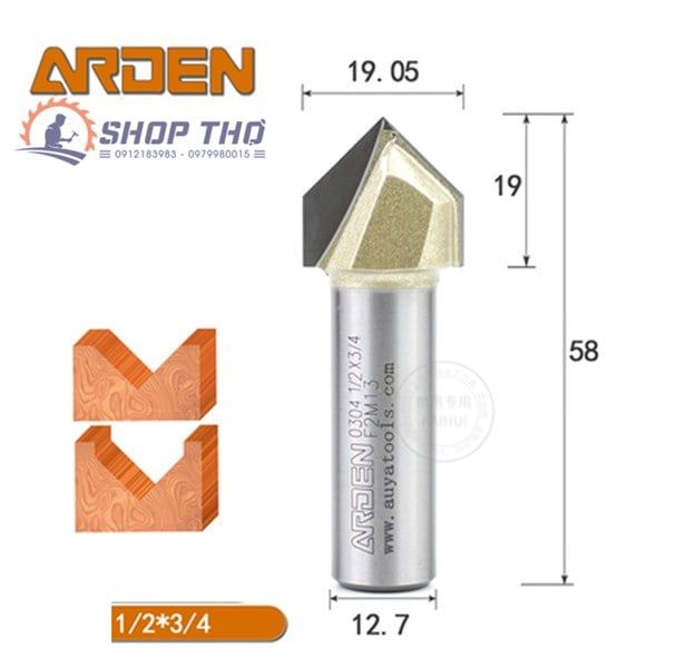 Mũi phay 3D Arden 0304 - 1/2*3/4
