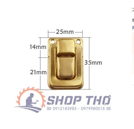 Khóa hộp giả cổ chữ nhật 37x25mm màu vàng
