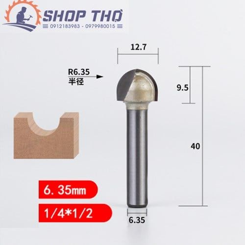 Mũi phay Tideway đánh rãnh tròn 1/4*1/2