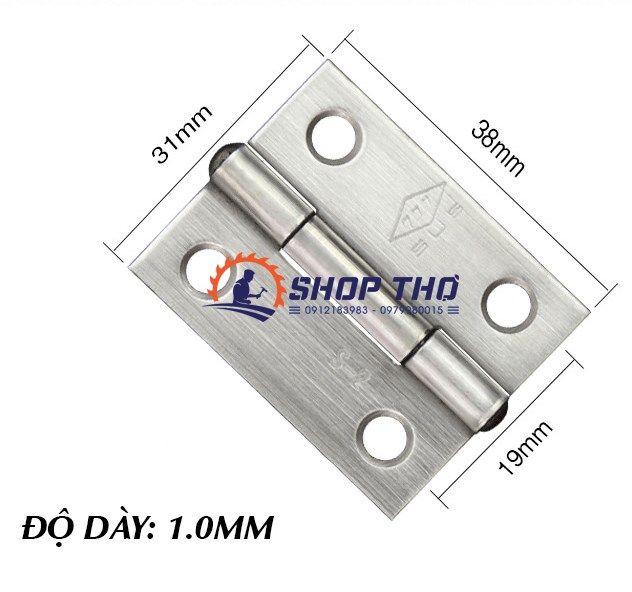 Bản lề lá inox 201 cỡ 1.5inch