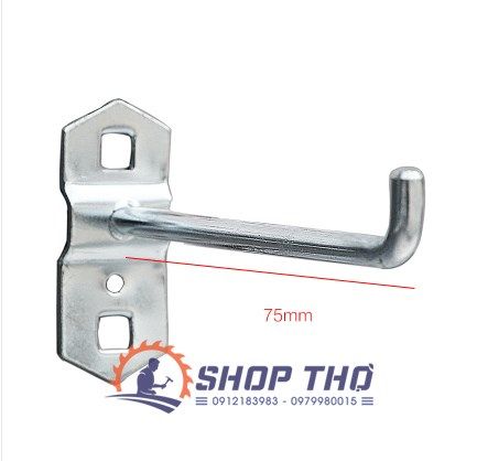 Móc treo đơn 75mm - treo bảng Pegboard