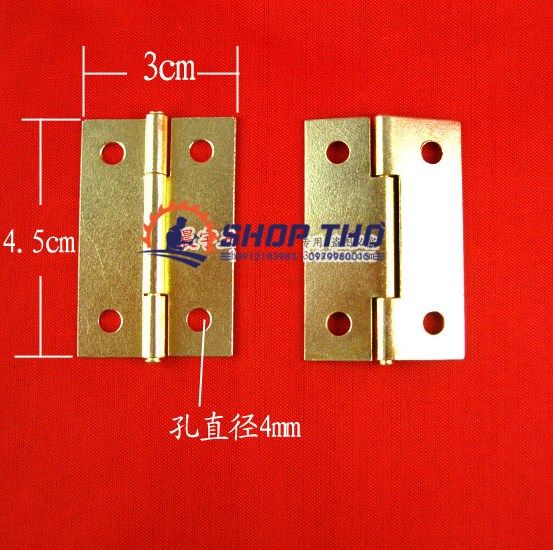 Bản lề chữ nhật màu vàng 45x30mm