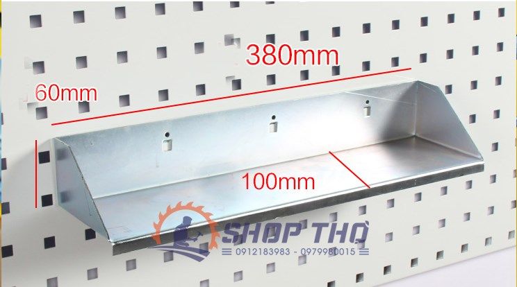 Khay đựng đồ 380x100x60mm - treo bảng Pegboard