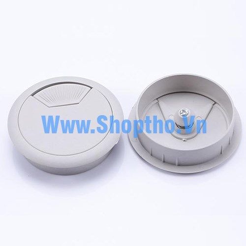 Bộ nắp luồn dây điện D60mm - Loại nhựa màu ghi