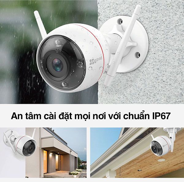 Camera Wifi ngoài trời 4mp EZVIZ C3W Pro Color Night đèn flash & còi báo động