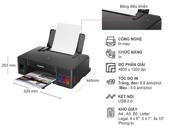 Máy in Canon Phun Màu PIXMA G1010