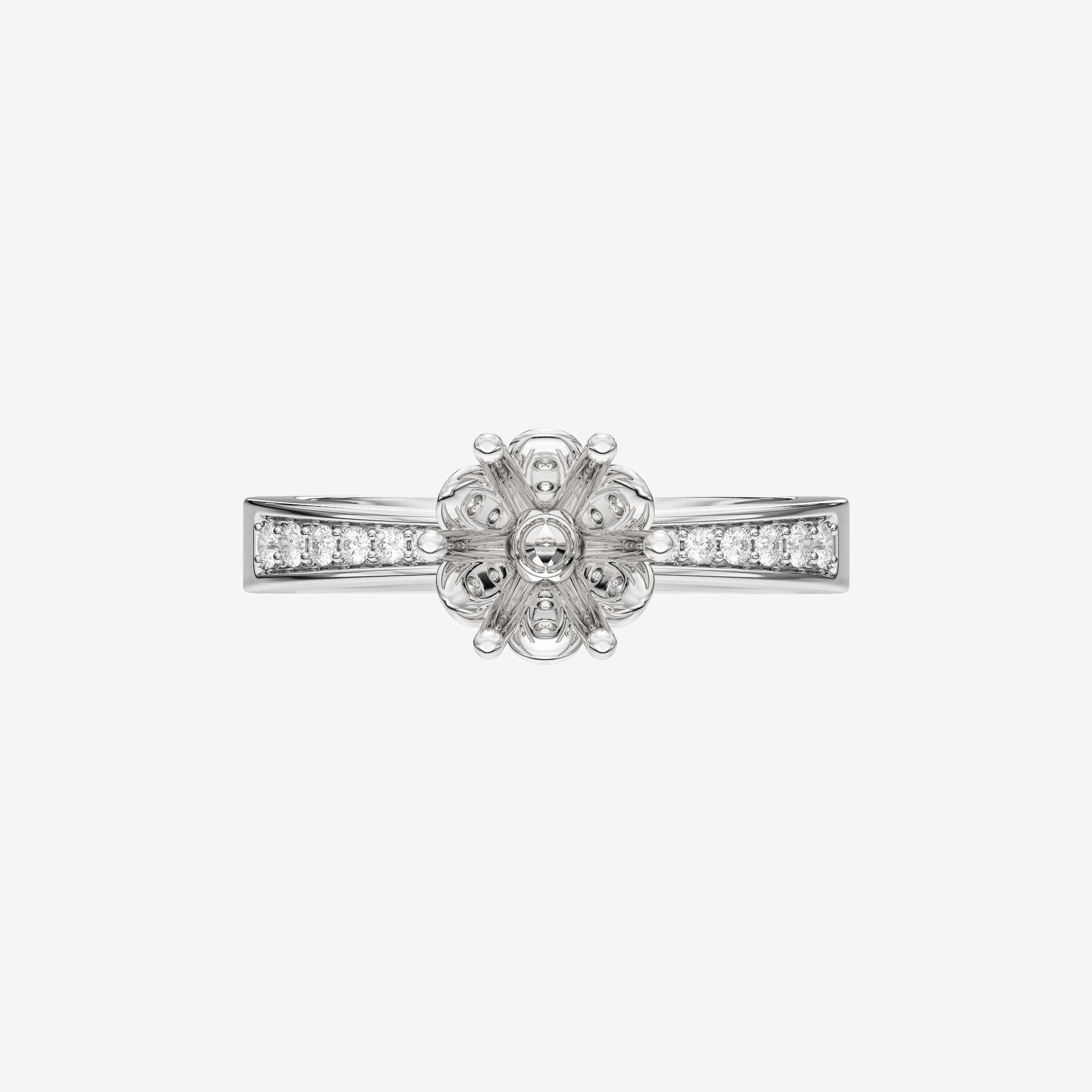 FLORAL SEMI-SET ENGAGEMENT RING