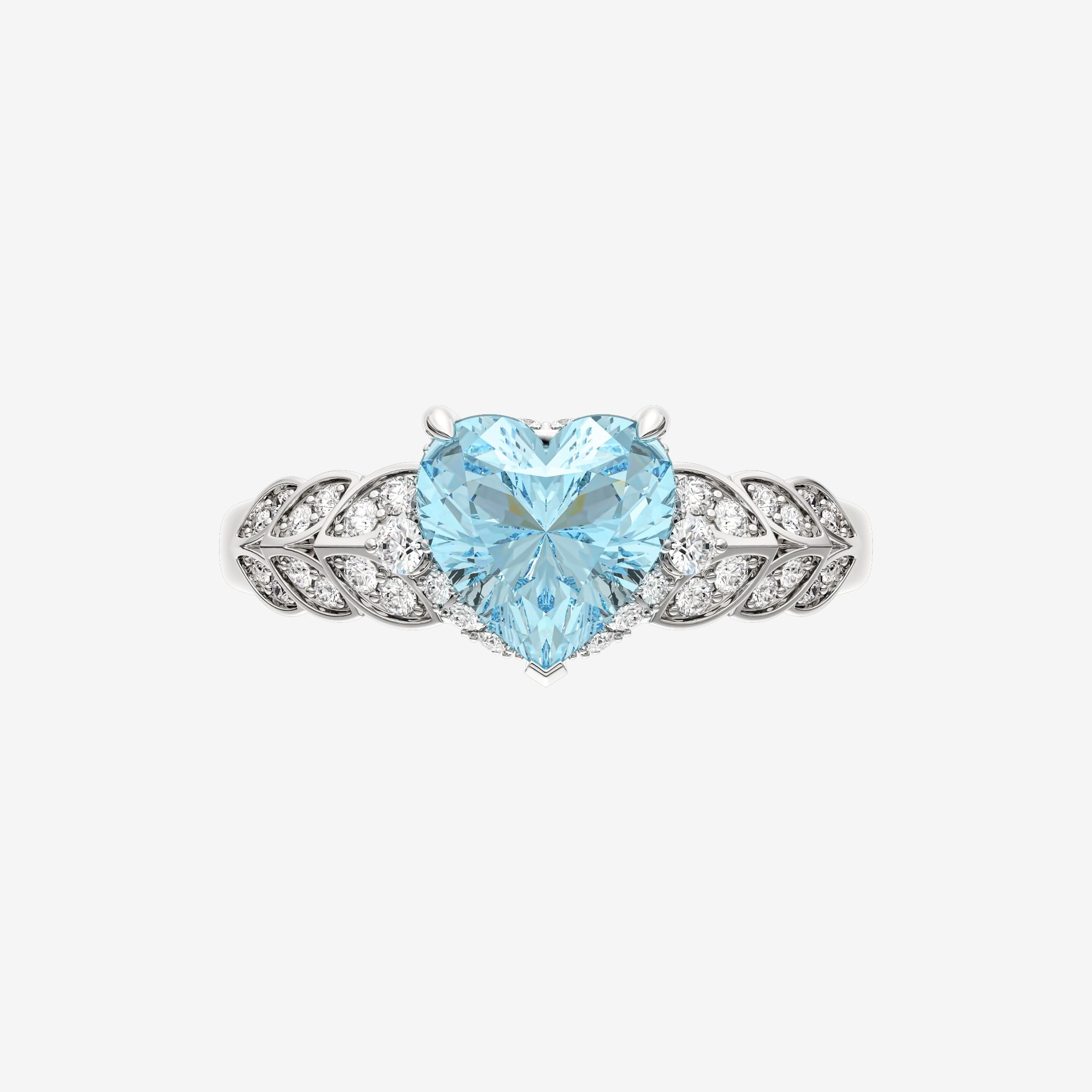 ACCENTED HEART GEMSTONE RING