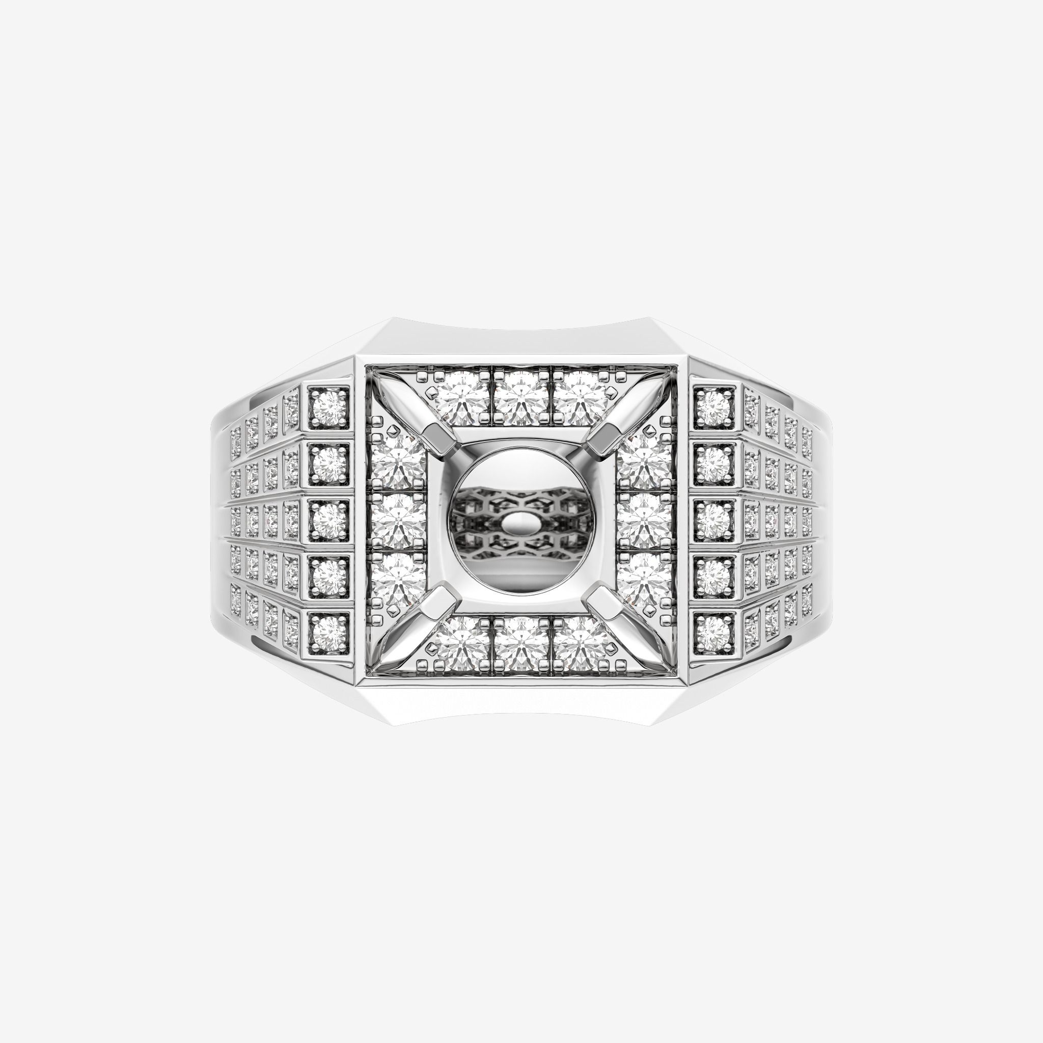 ACCENTED SEMI-SET MEN RING