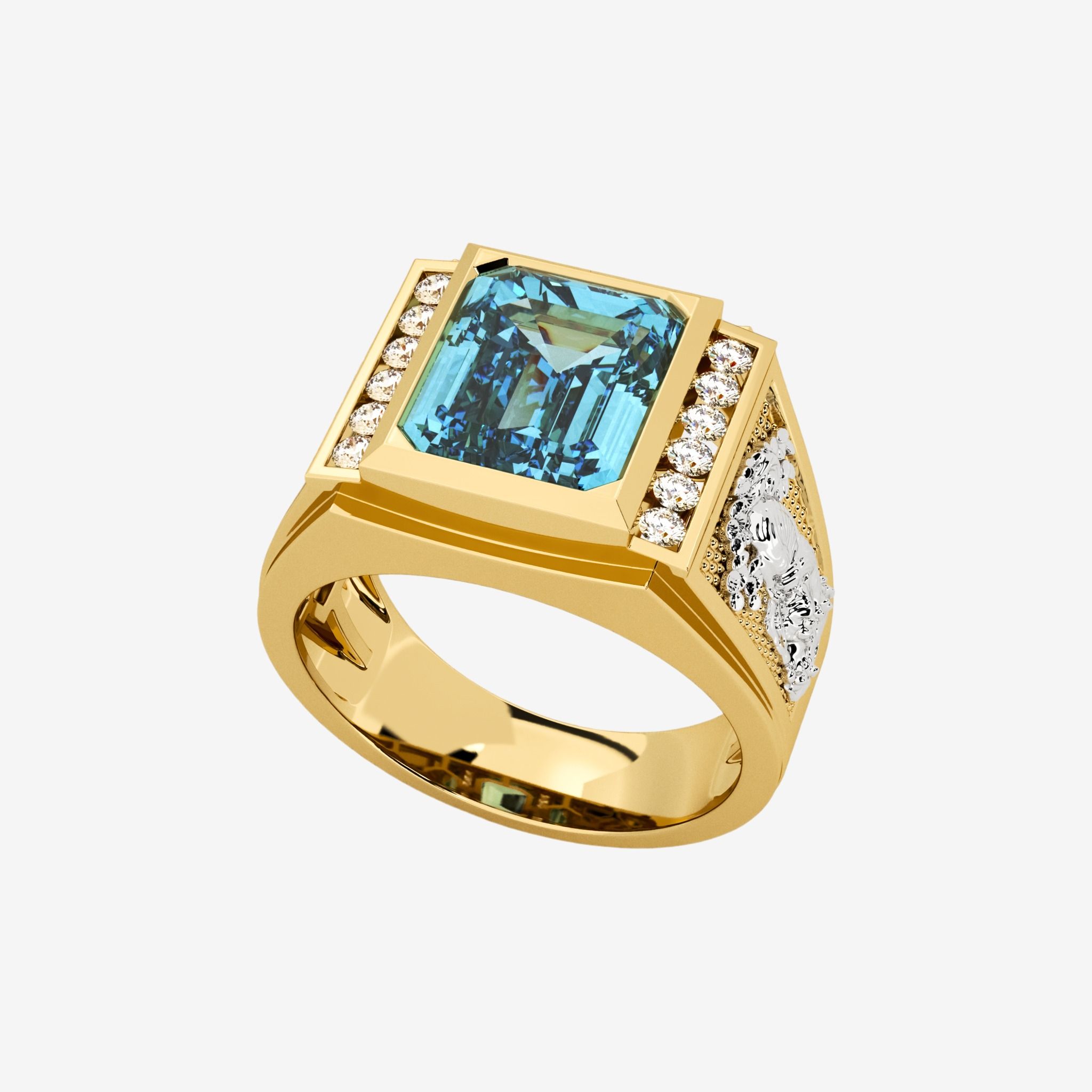 EMBOSSED ZODIAC MEN RING