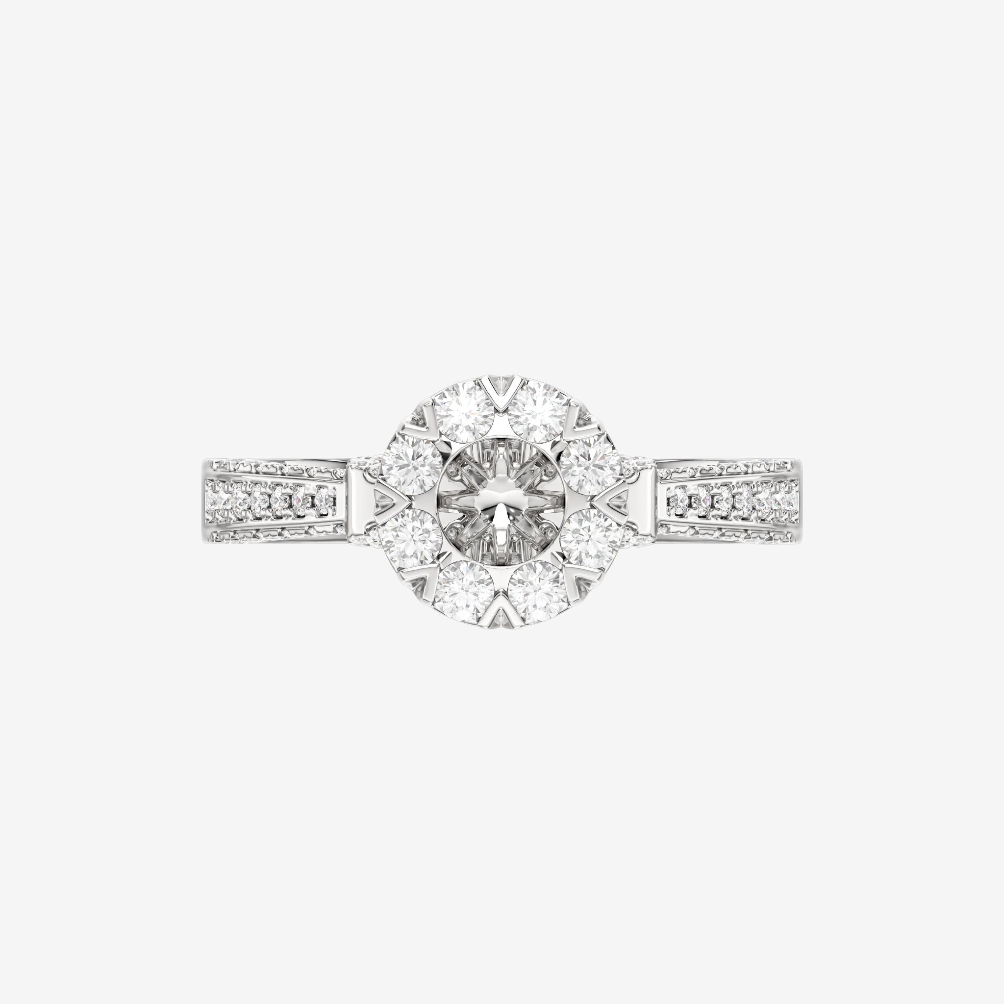 RIBBON SHANK SEMI-SET RING