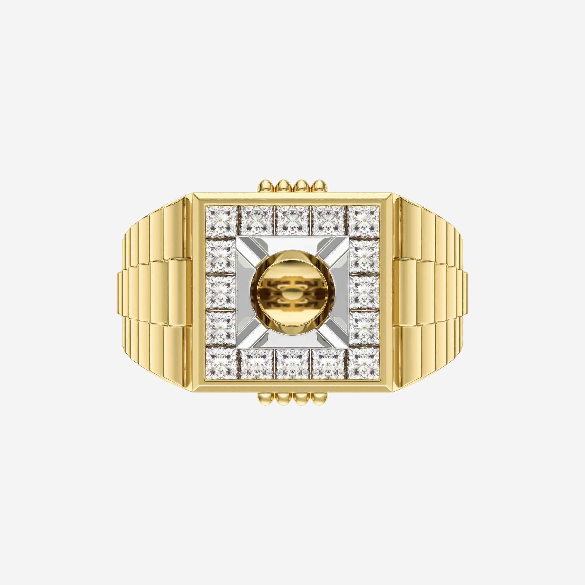 ACCENTED SEMI-SET MEN RING