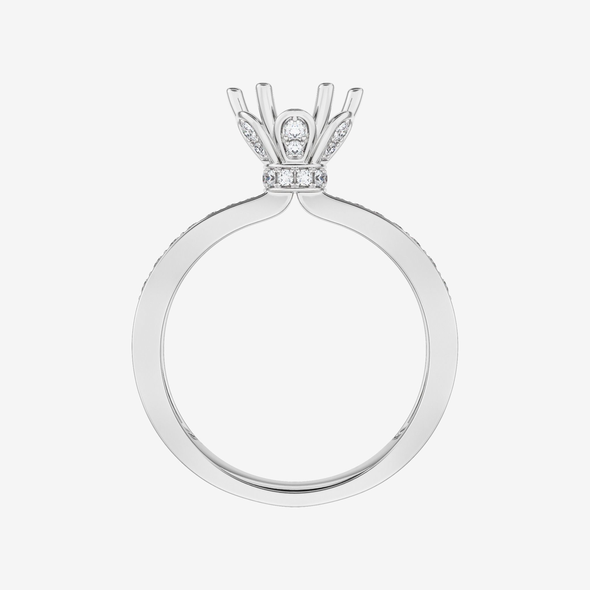 FLORAL SEMI-SET ENGAGEMENT RING