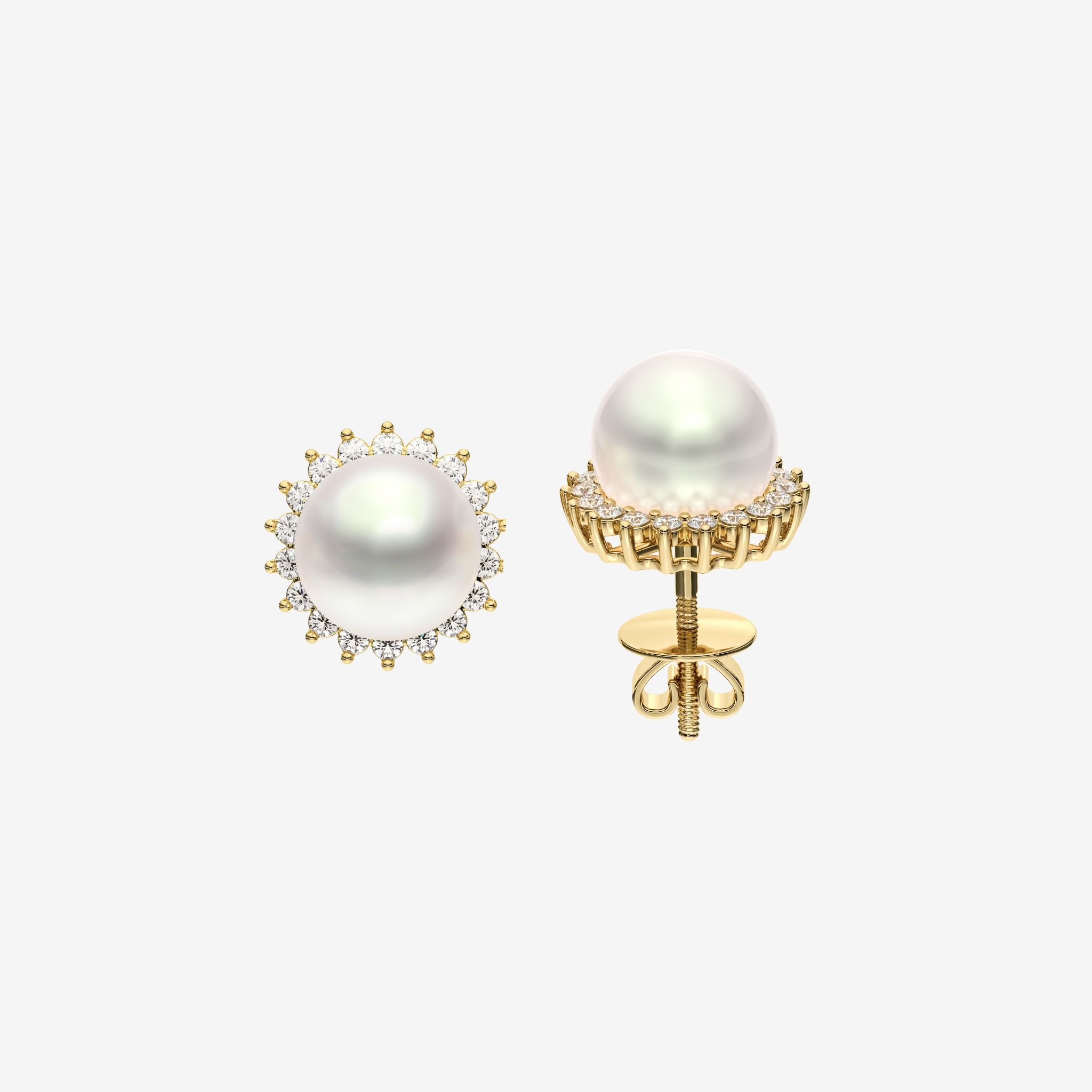 ACCENTED PEARL STUD EARRINGS