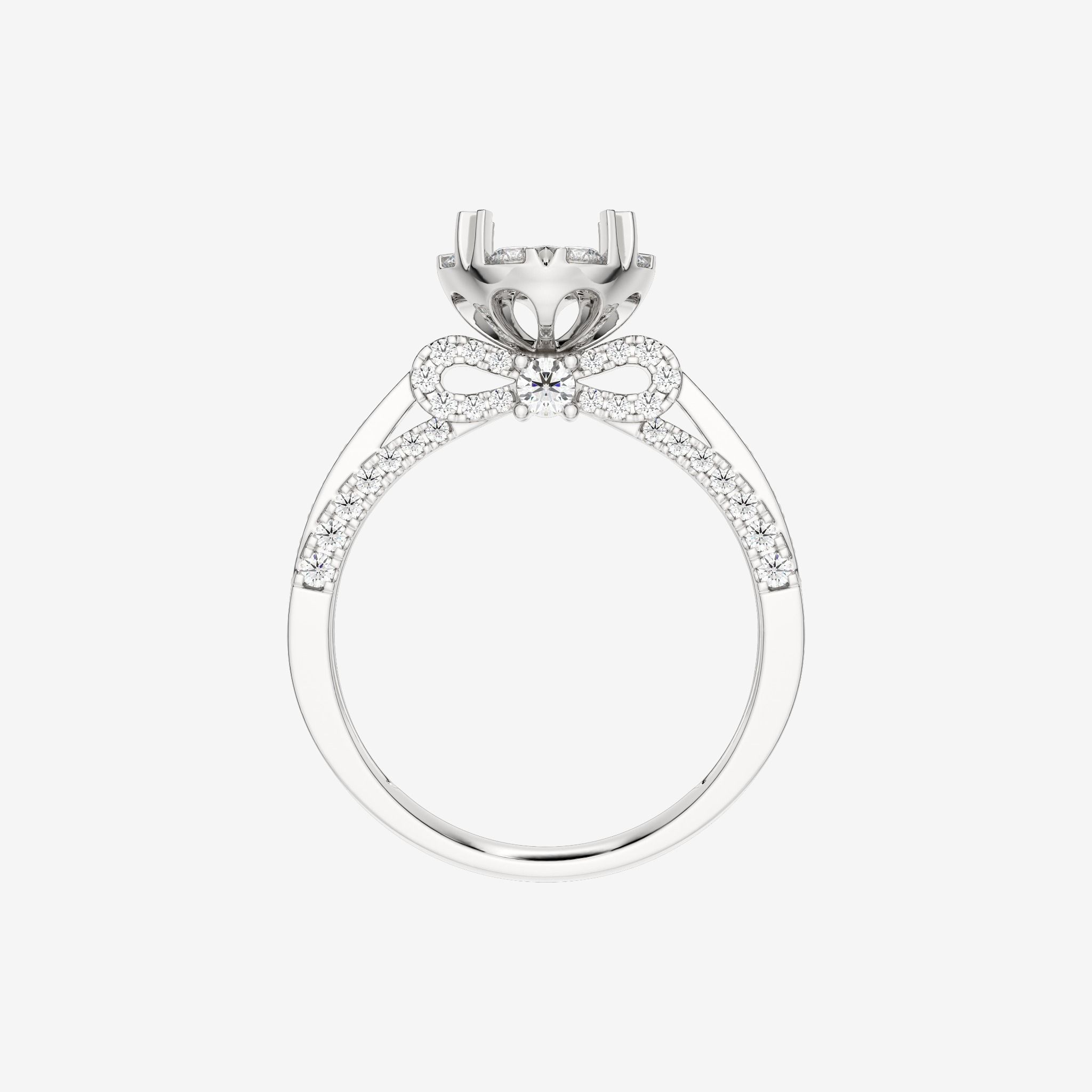 RIBBON SHANK SEMI-SET RING