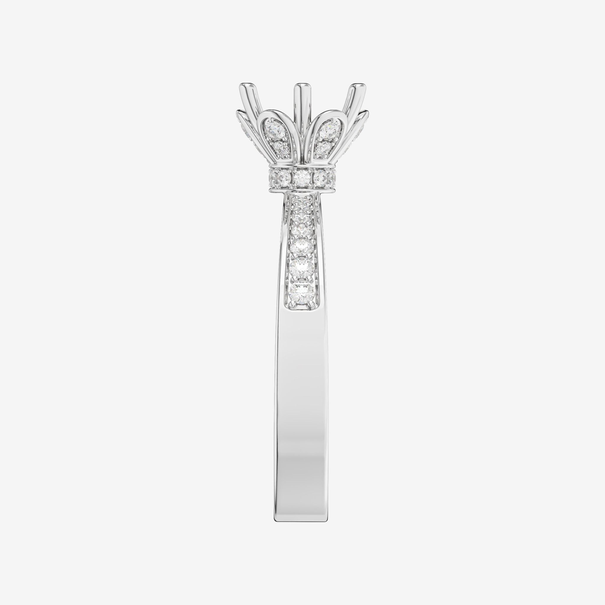 FLORAL SEMI-SET ENGAGEMENT RING