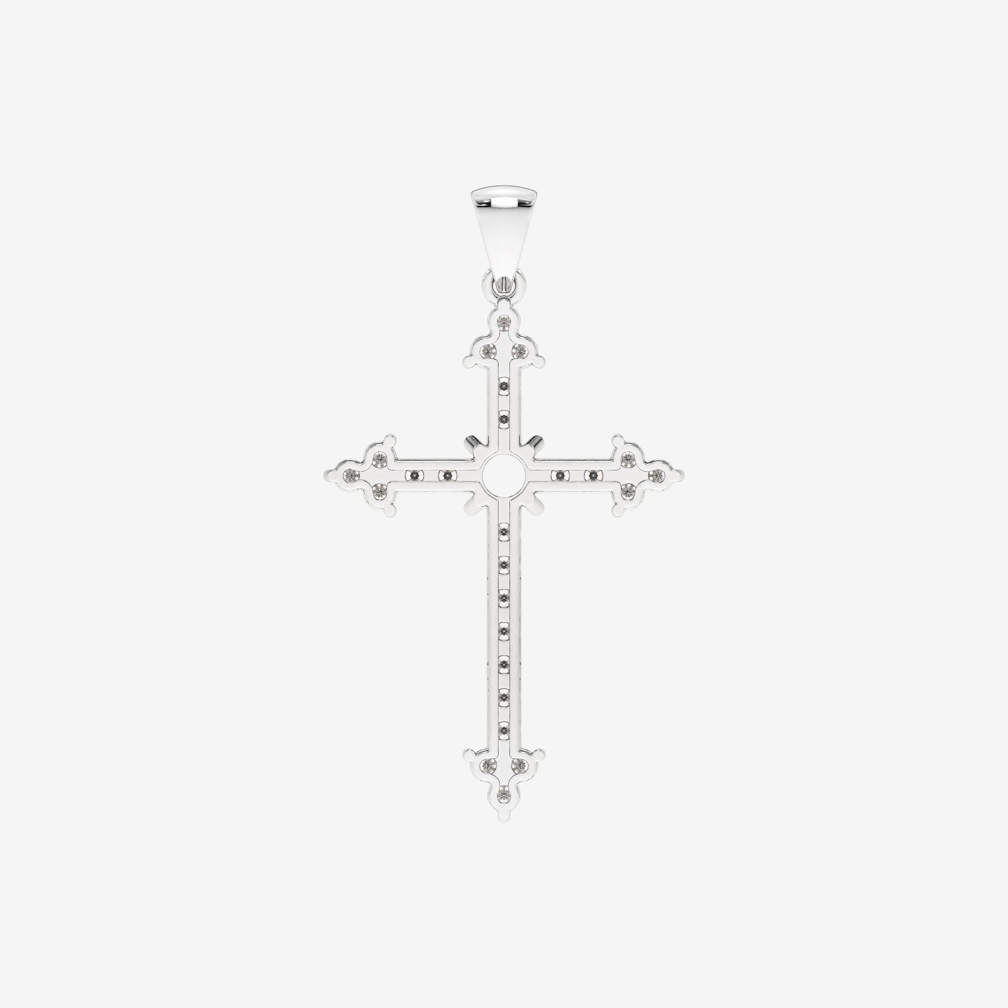 SEMI-SET CROSS PENDANT