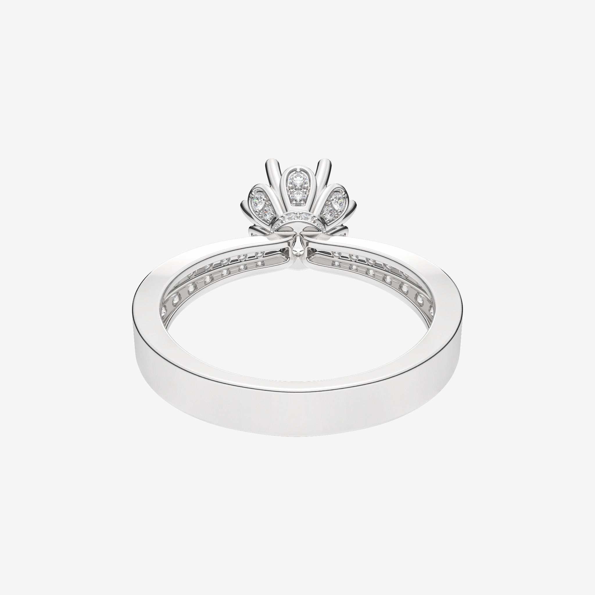 FLORAL SEMI-SET ENGAGEMENT RING