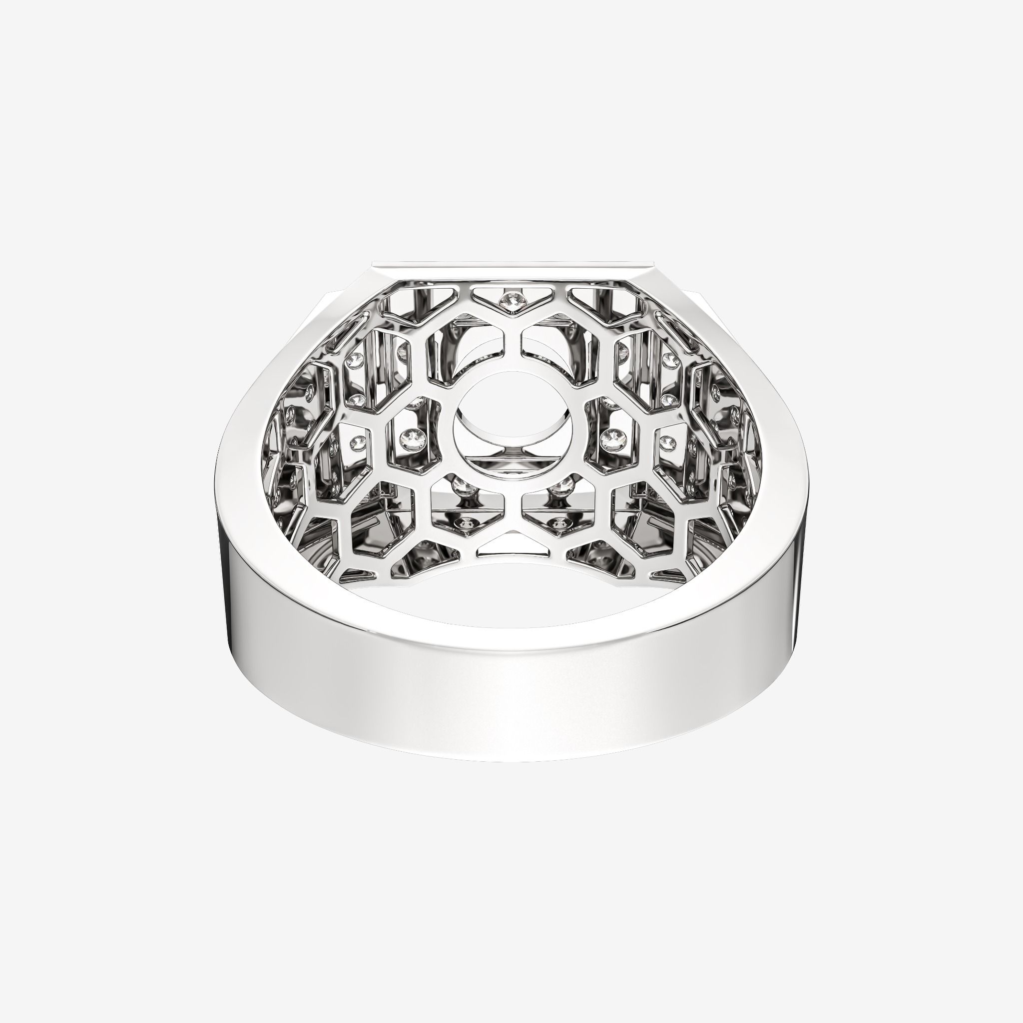 ACCENTED SEMI-SET MEN RING