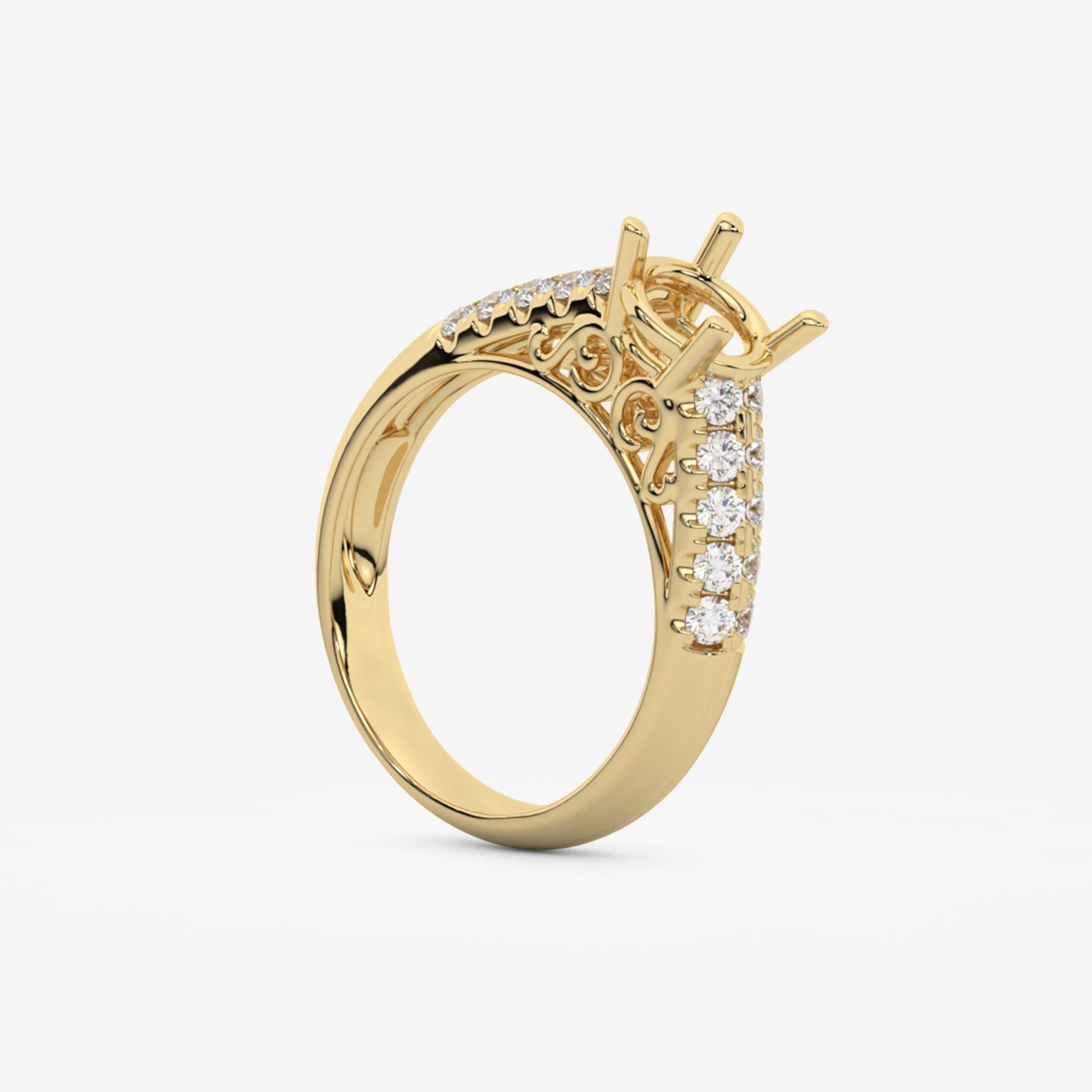 ACCENTED SEMI-SET ENGAGEMENT RING
