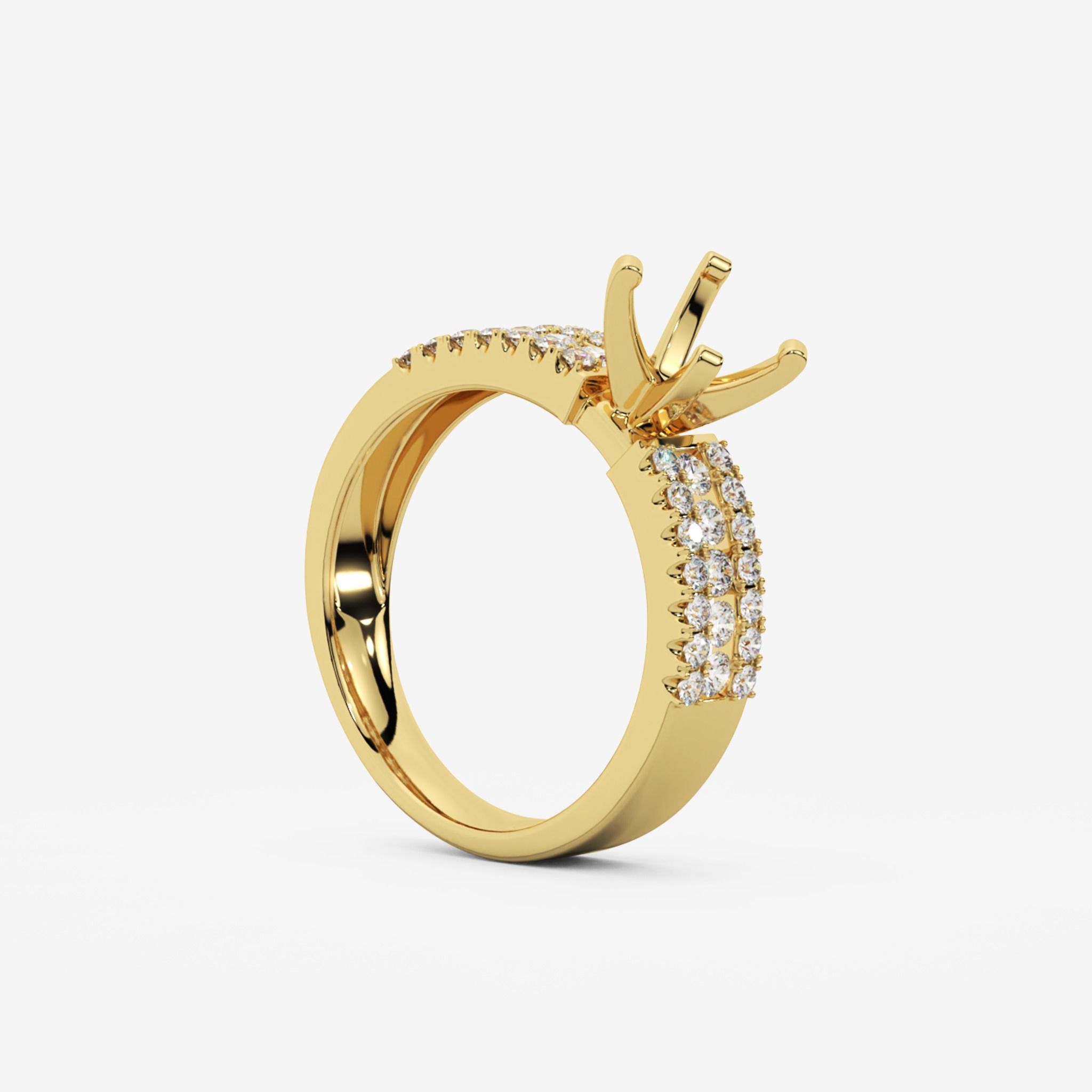 ACCENTED SEMI-SET ENGAGEMENT RING