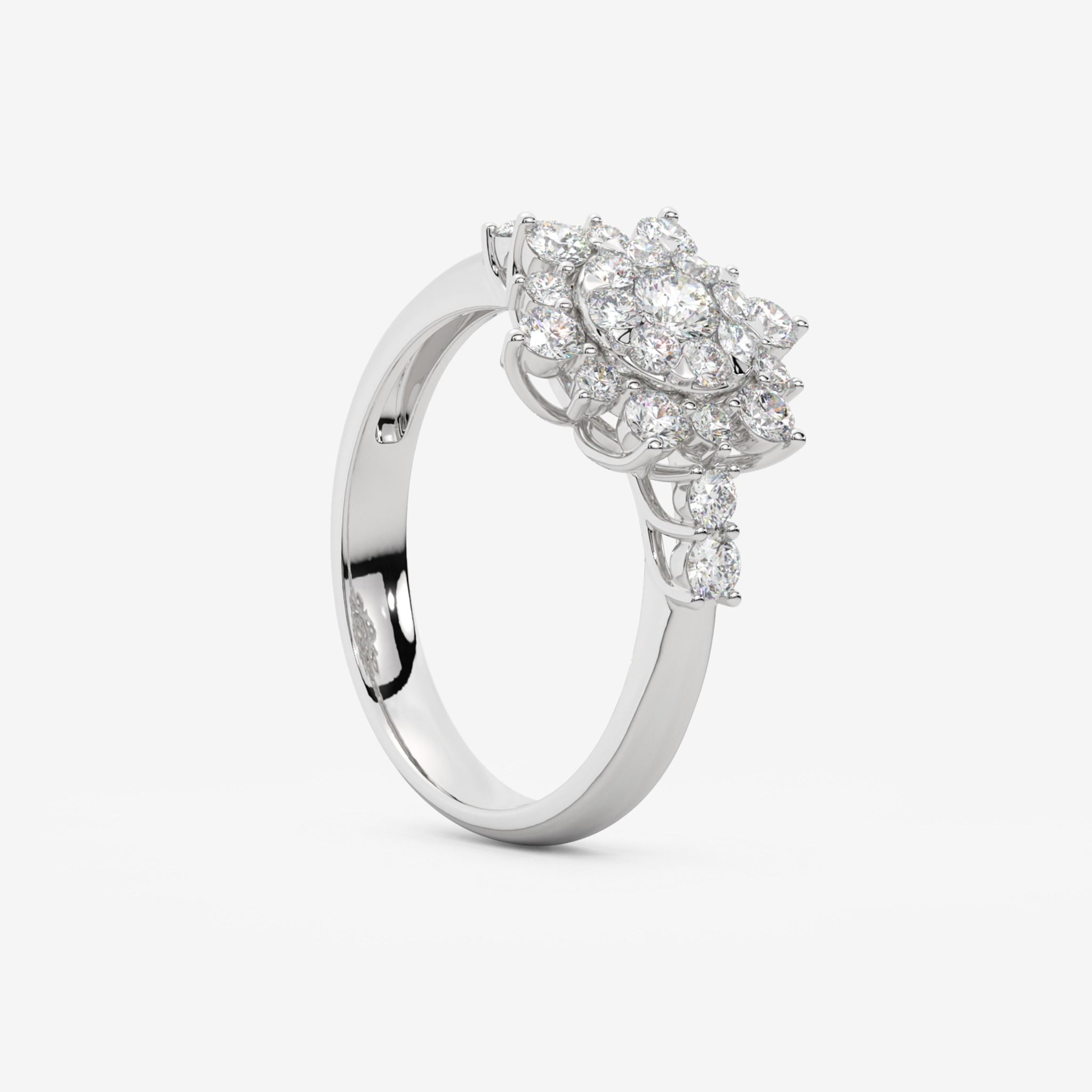 ACCENTED FLORAL CLUSTER RING