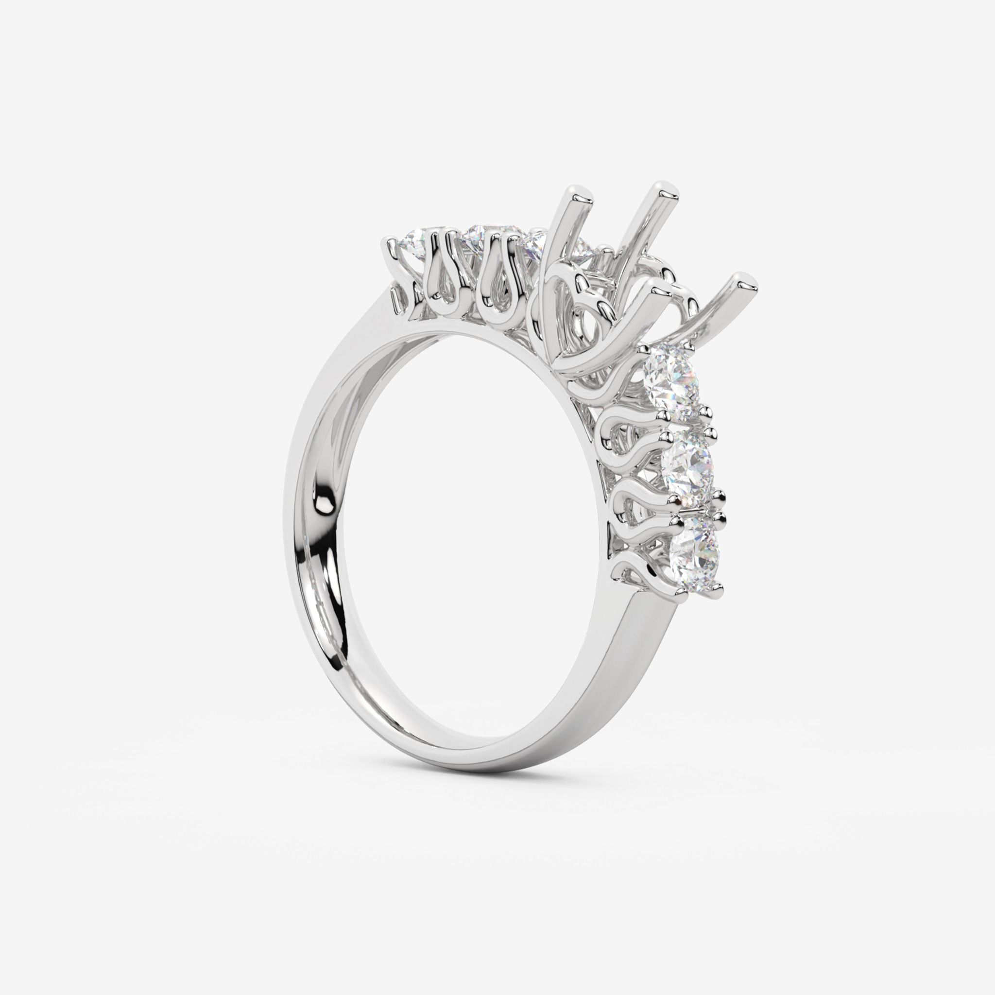 ACCENTED SEMI-SET ENGAGEMENT RING