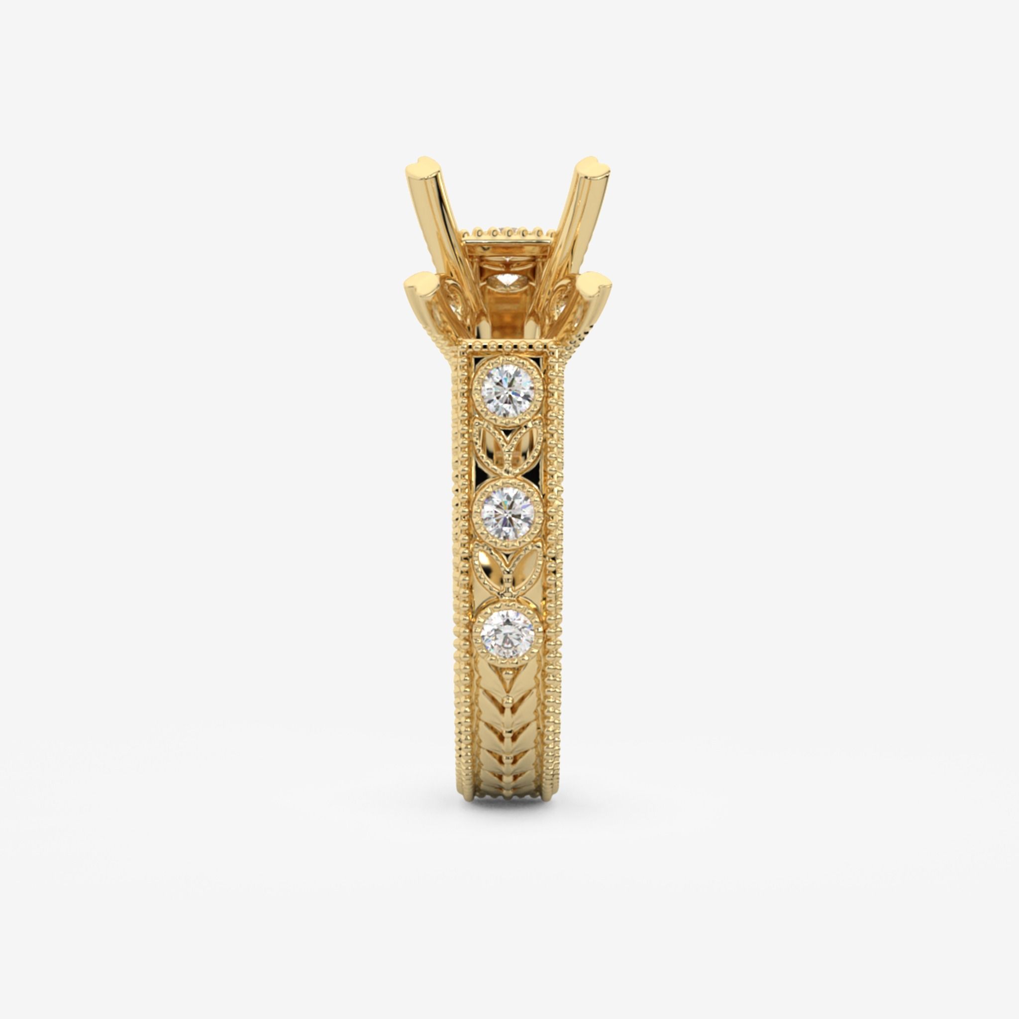 MILLGRAINE SEMI-SET ENGAGEMENT RING
