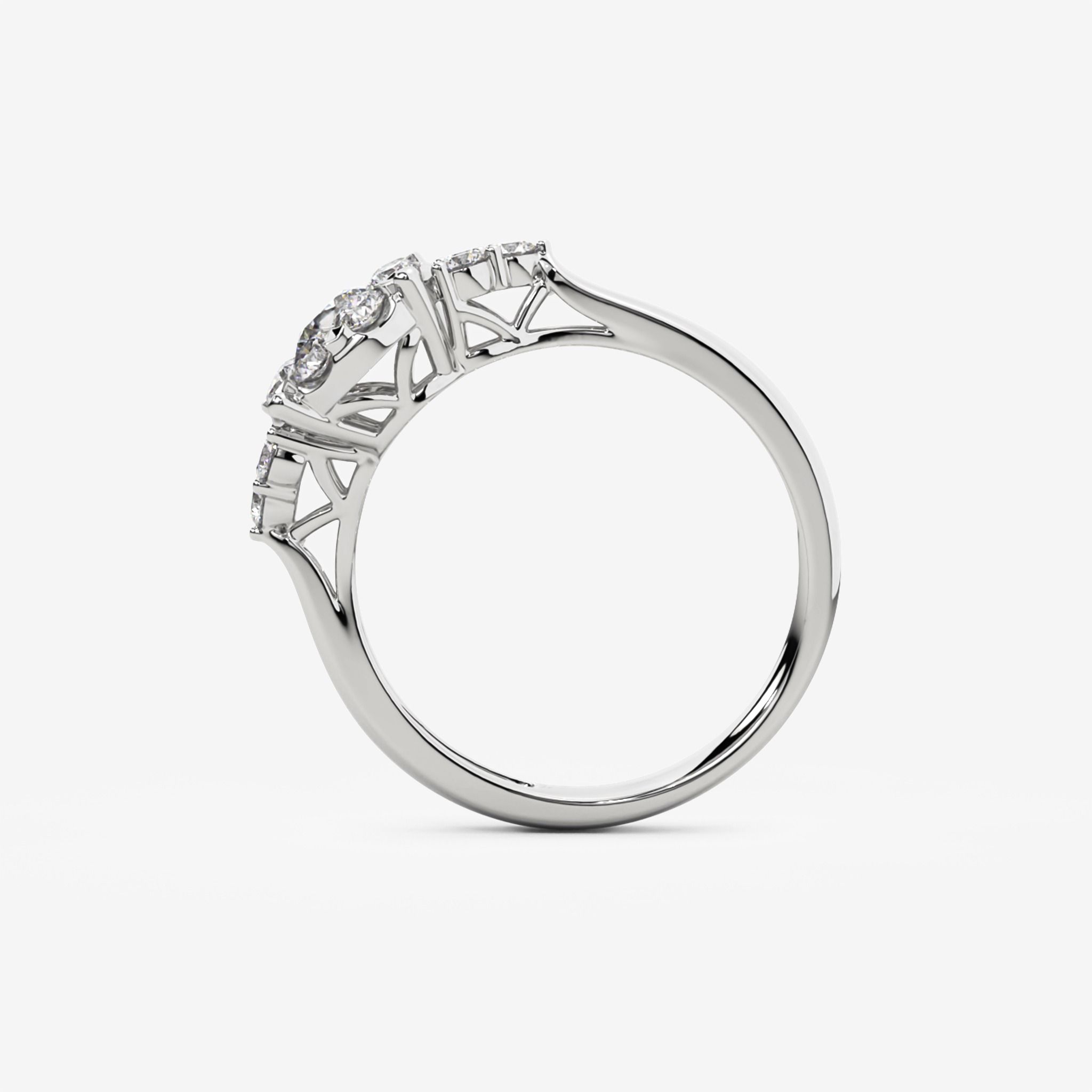 THREE-STONE-STYLE CLUSTER ENGAGEMENT RING