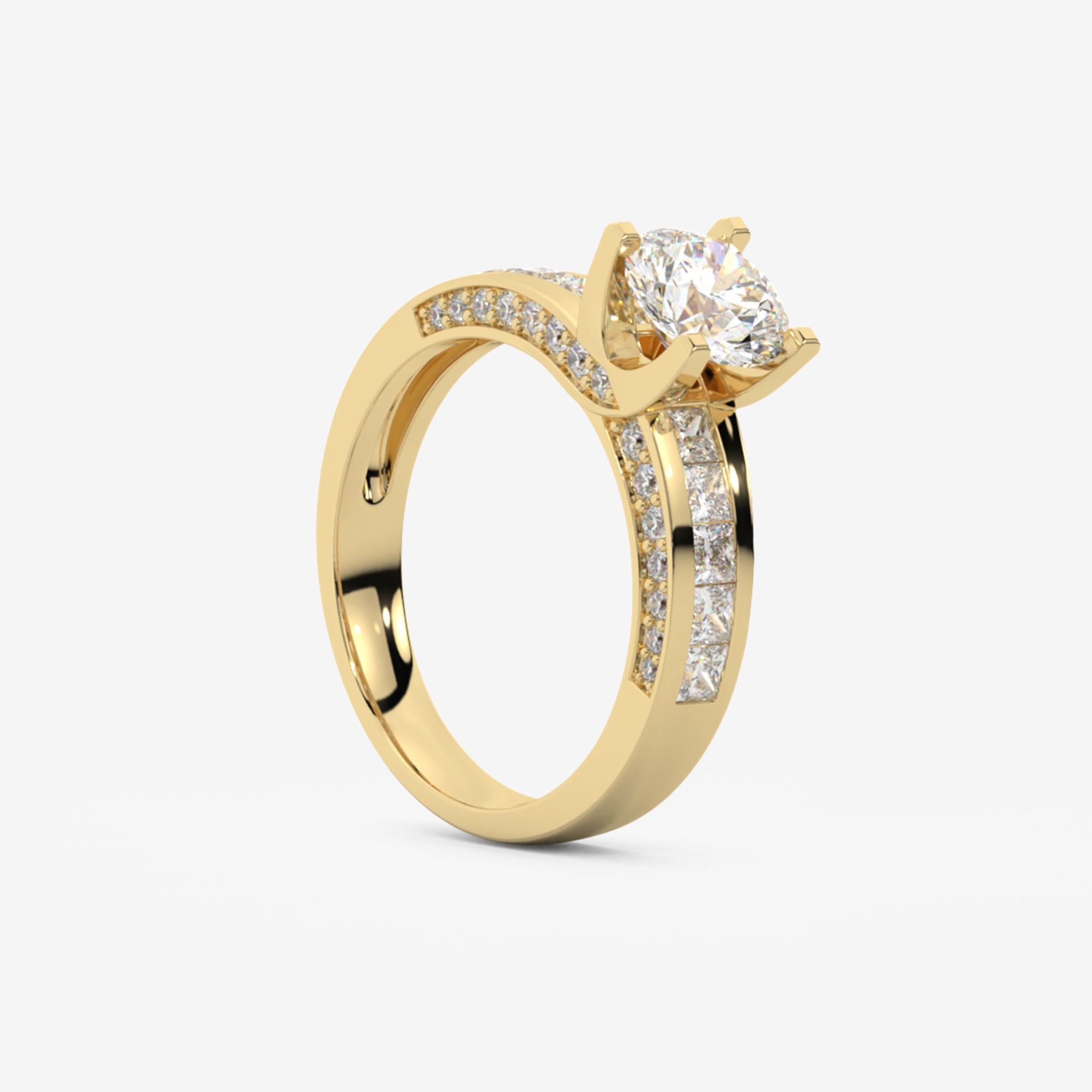 CHANNEL SEMI-SET ENGAGEMENT RING