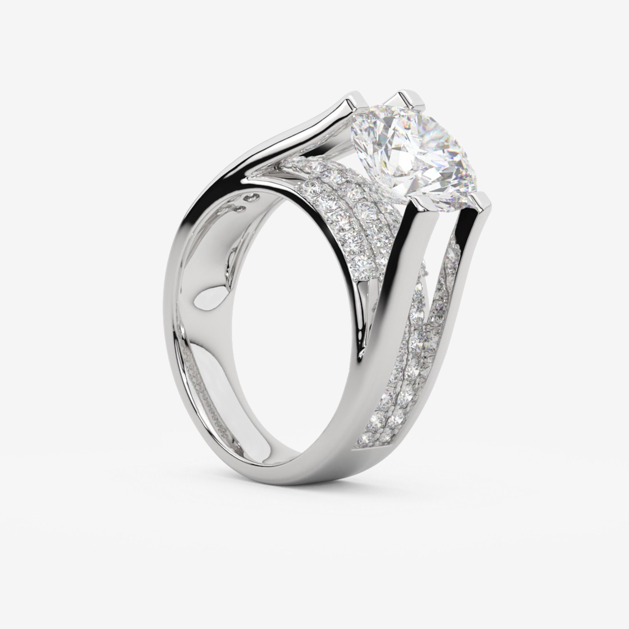PAVÉ SEMI-SET ENGAGEMENT RING