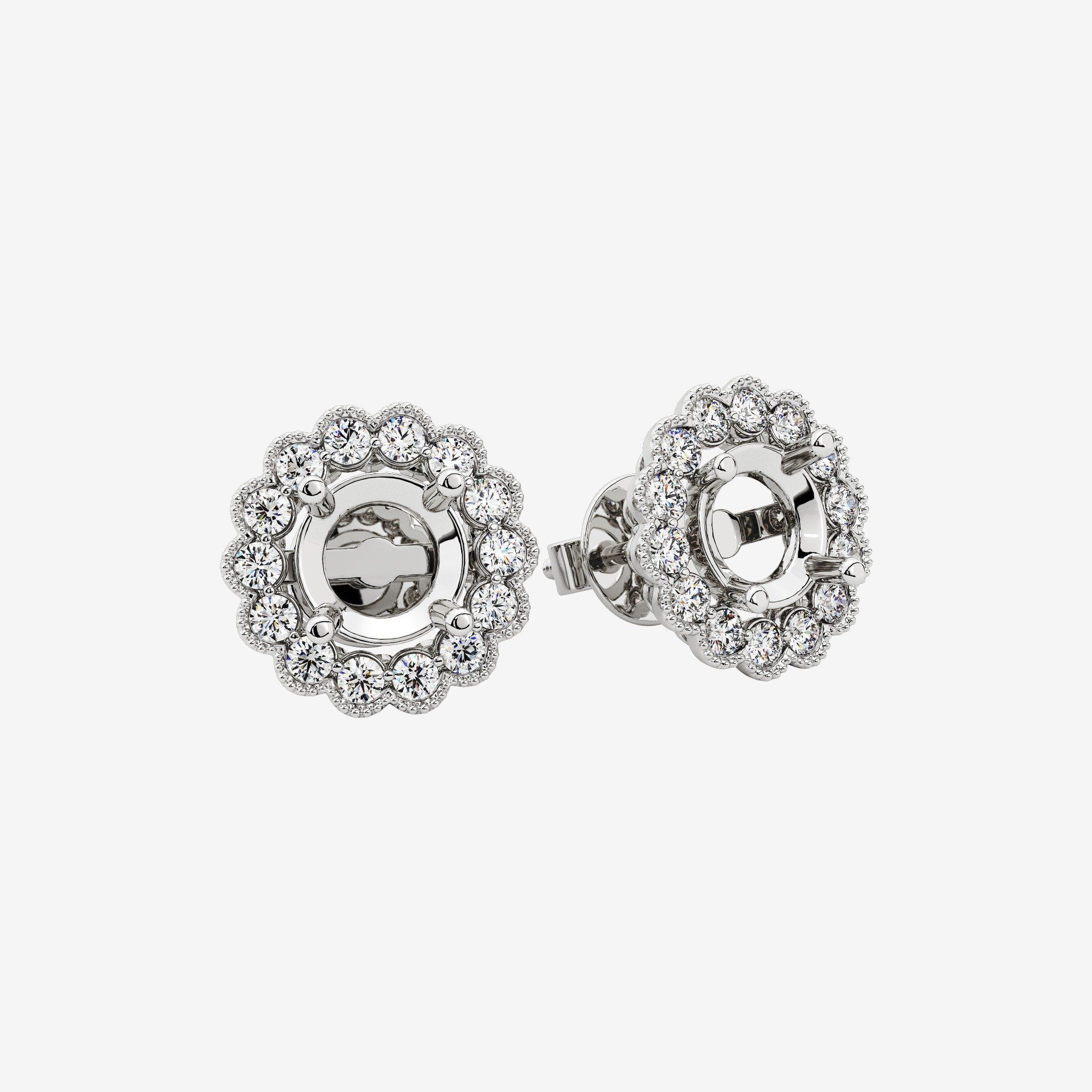 HALO SEMI-SET STUD EARRINGS