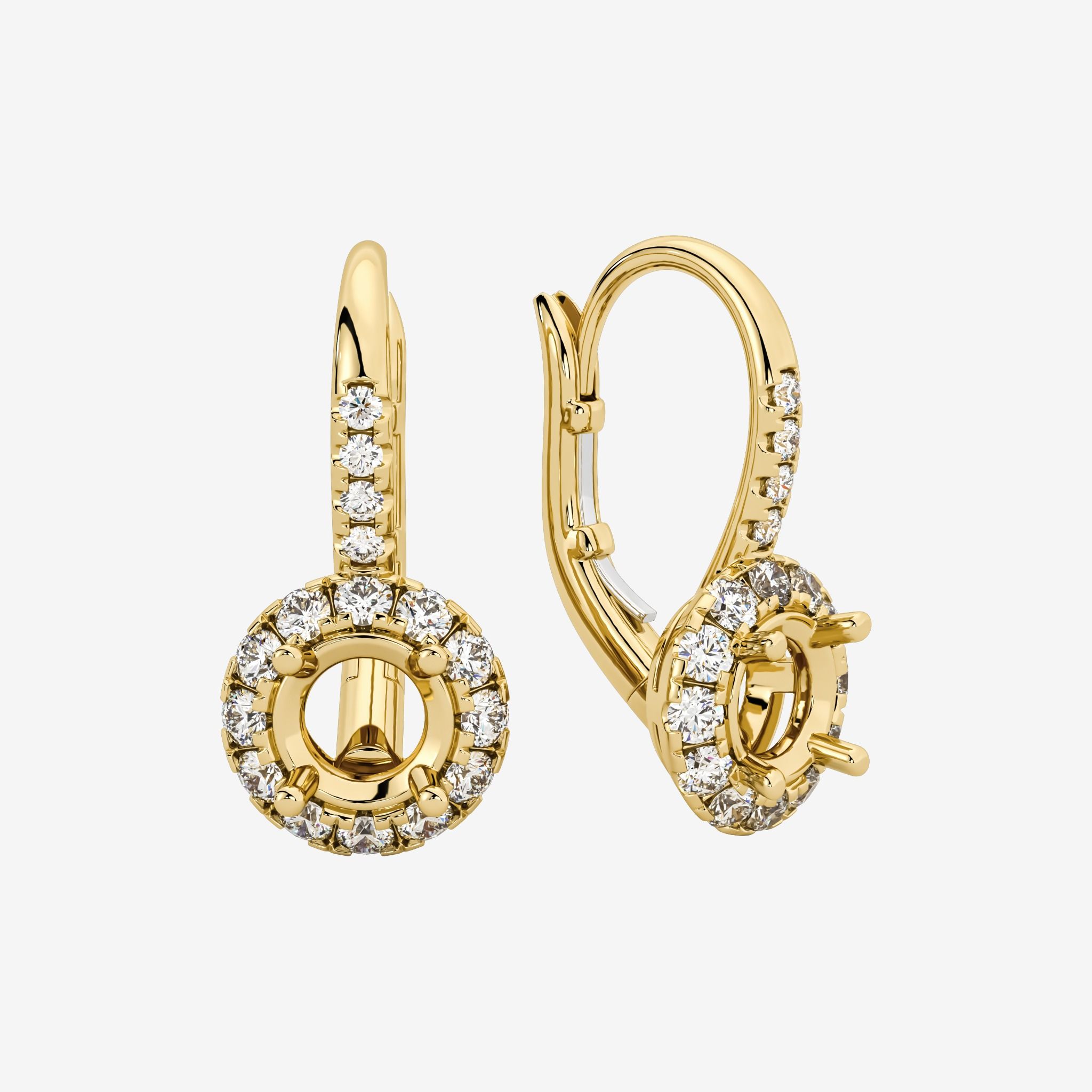 SEMI-SET HOOP EARRINGS