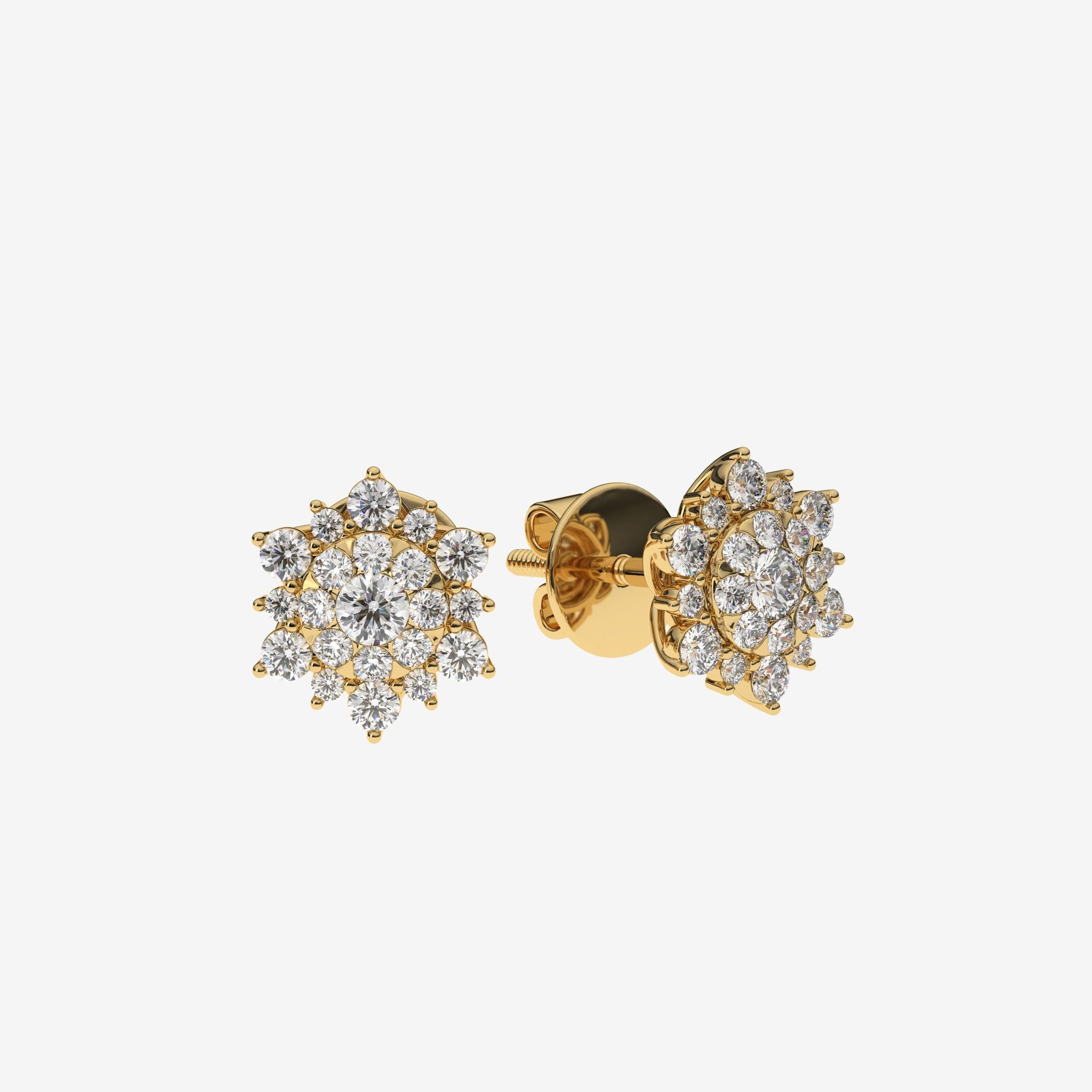 FLORAL CLUSTER STUD EARRINGS