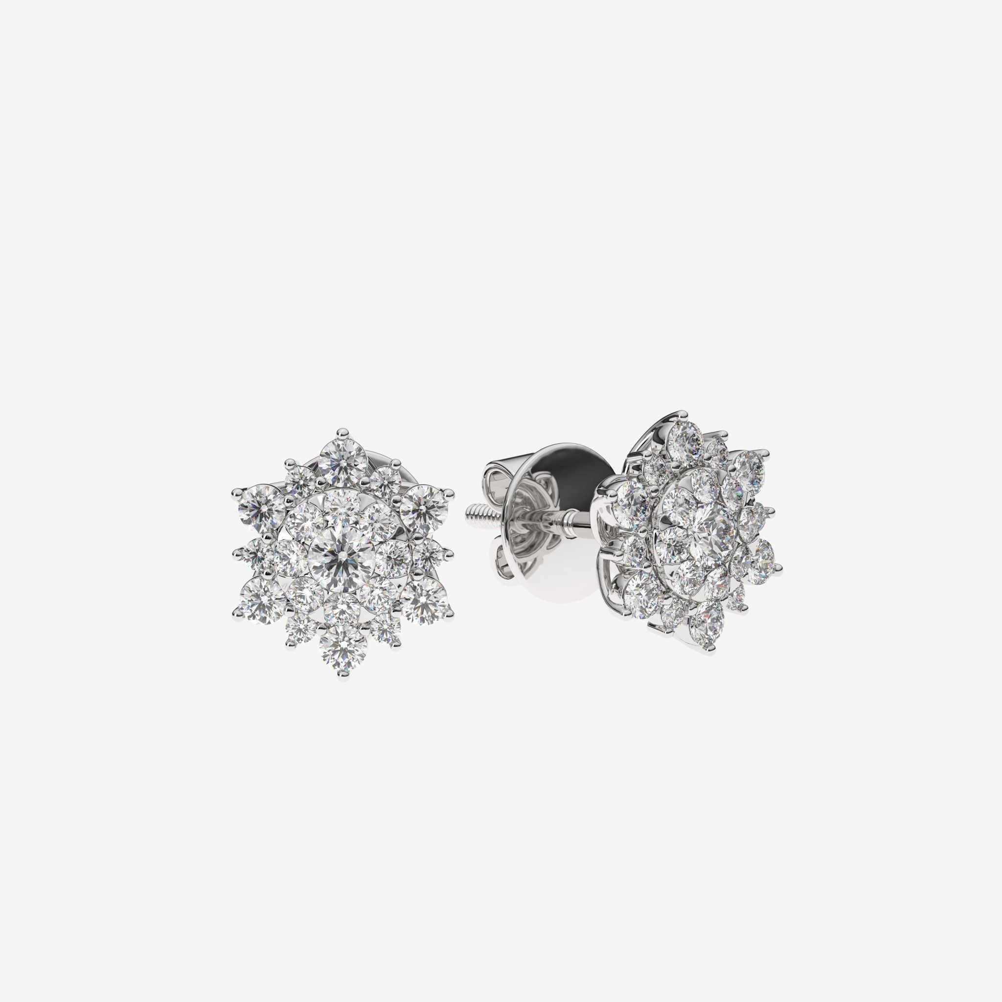 FLORAL CLUSTER STUD EARRINGS