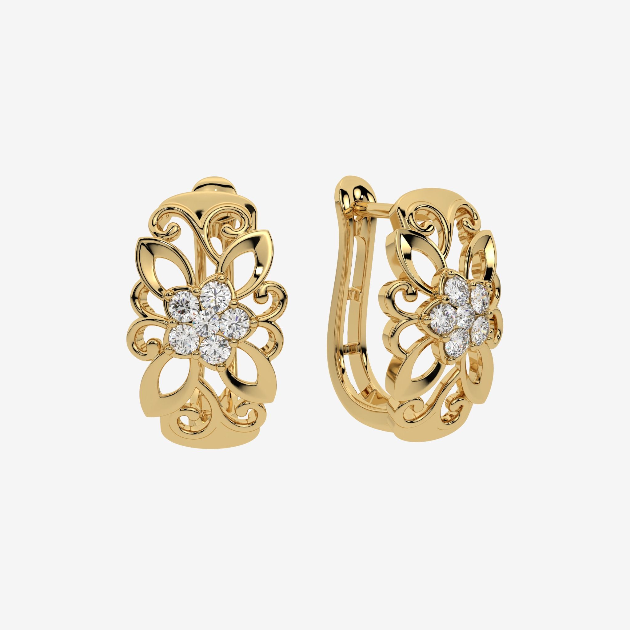 FLORAL CLUSTER HOOP EARRINGS