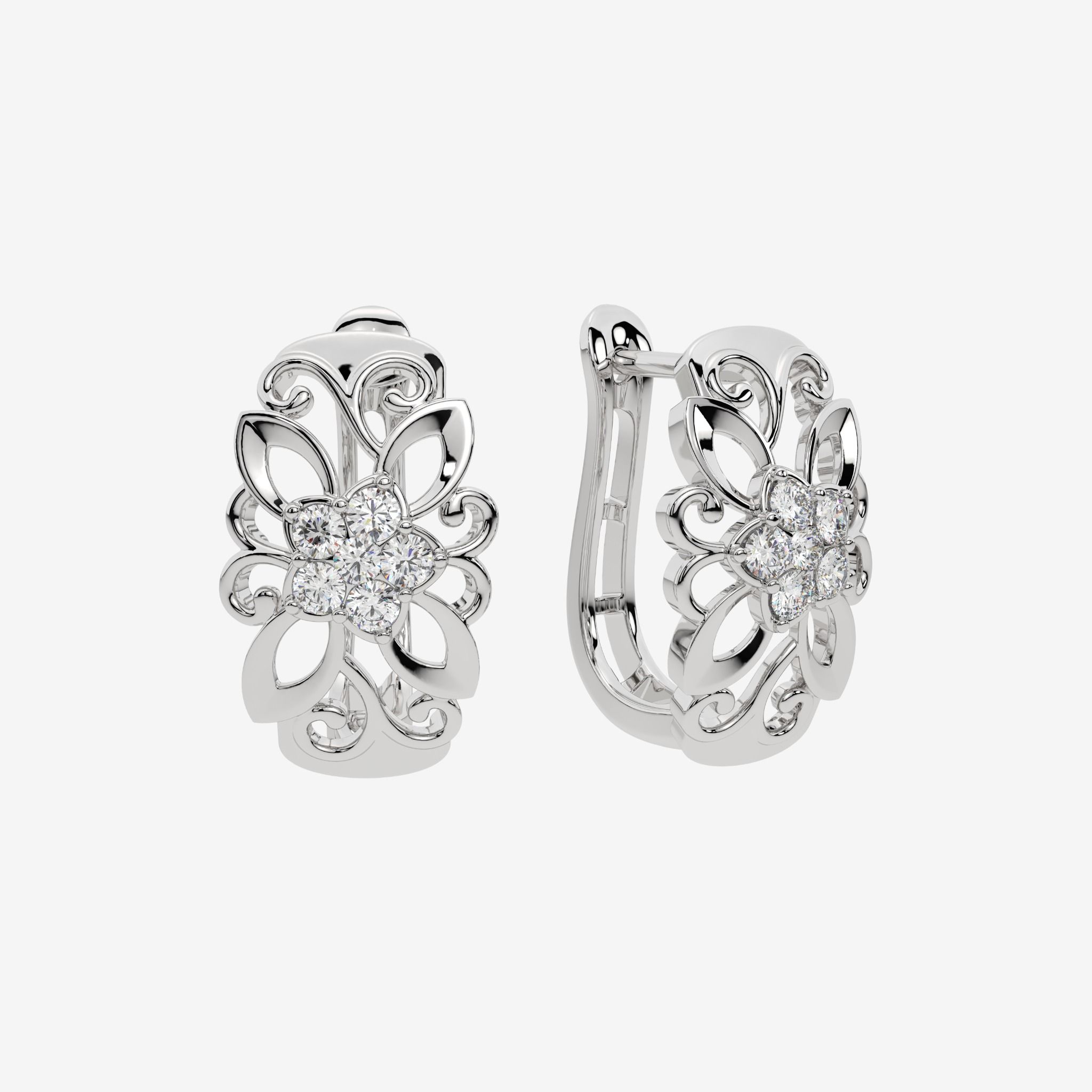 FLORAL CLUSTER HOOP EARRINGS