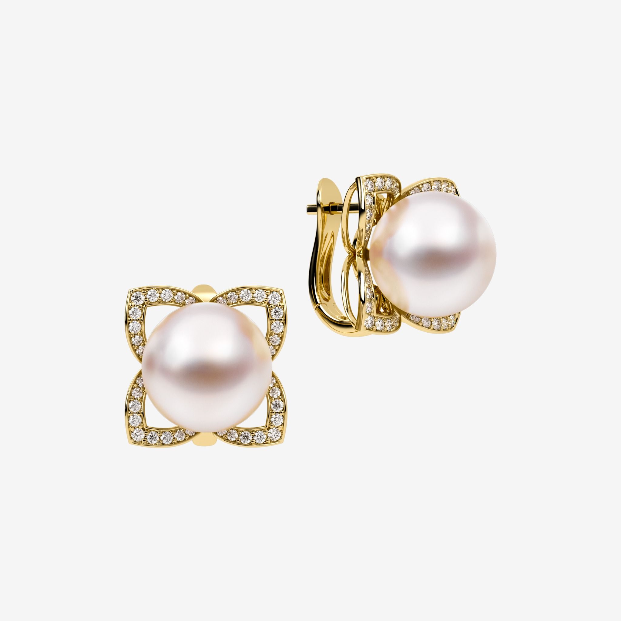 ACCENTED PEARL HOOP EARRINGS