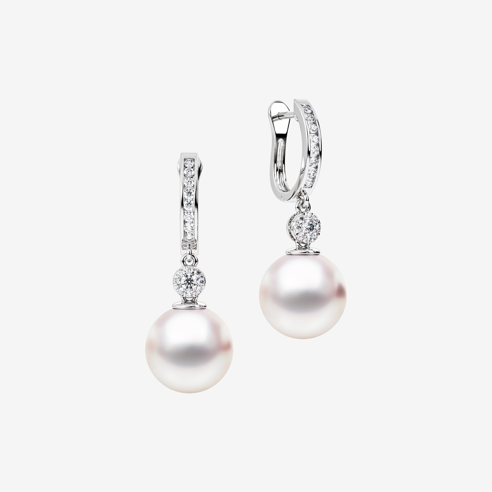 ACCENTED PEARL HOOP EARRINGS