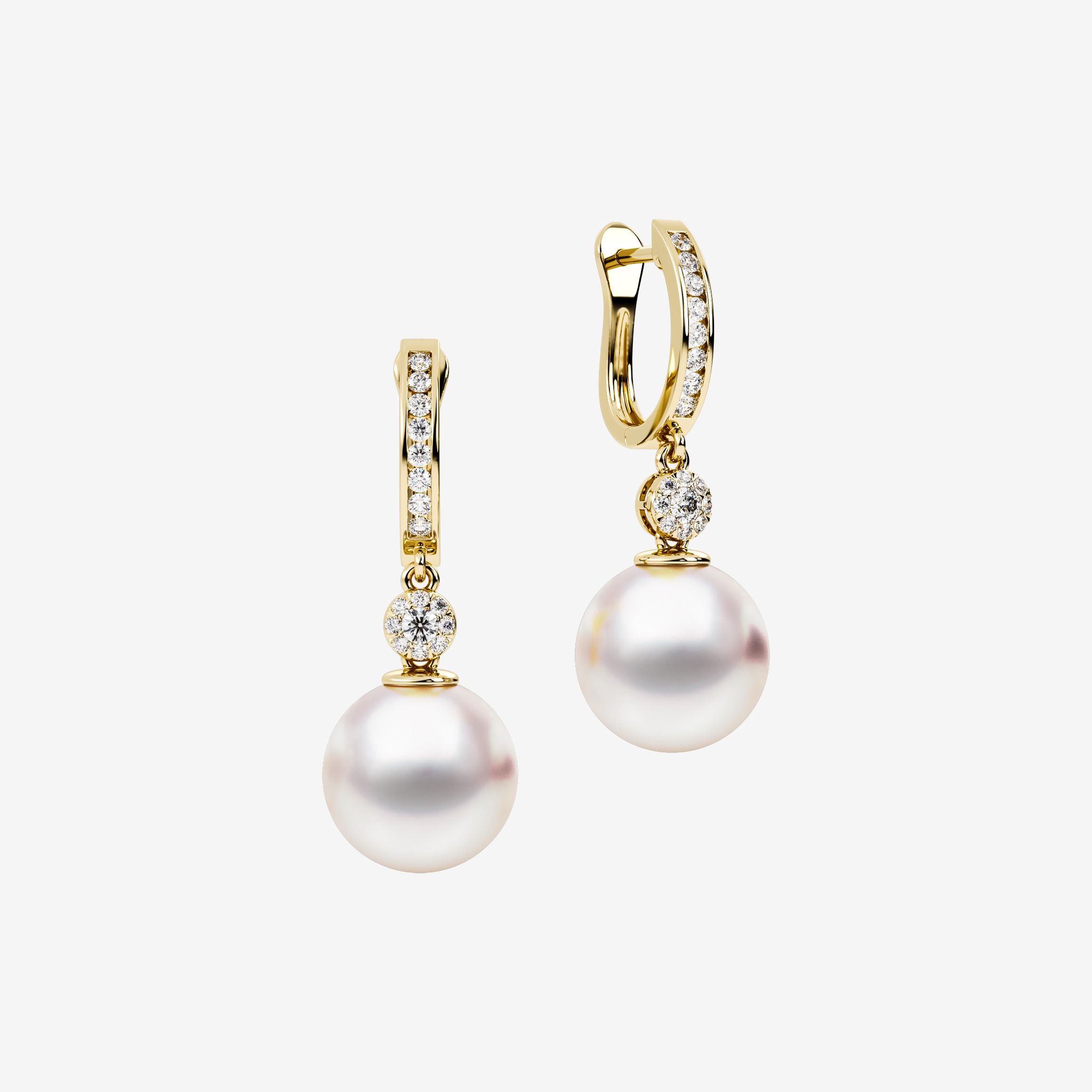 ACCENTED PEARL HOOP EARRINGS
