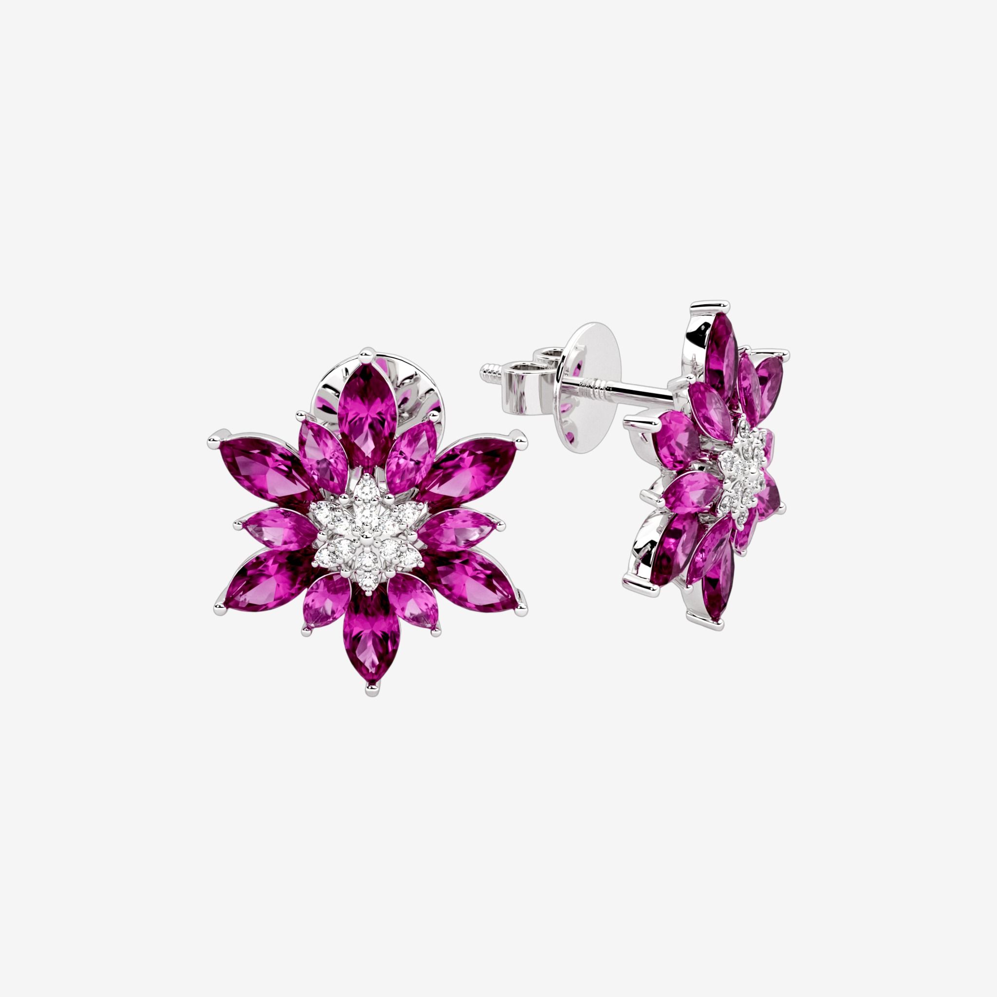 FLORAL CLUSTER STUD EARRINGS