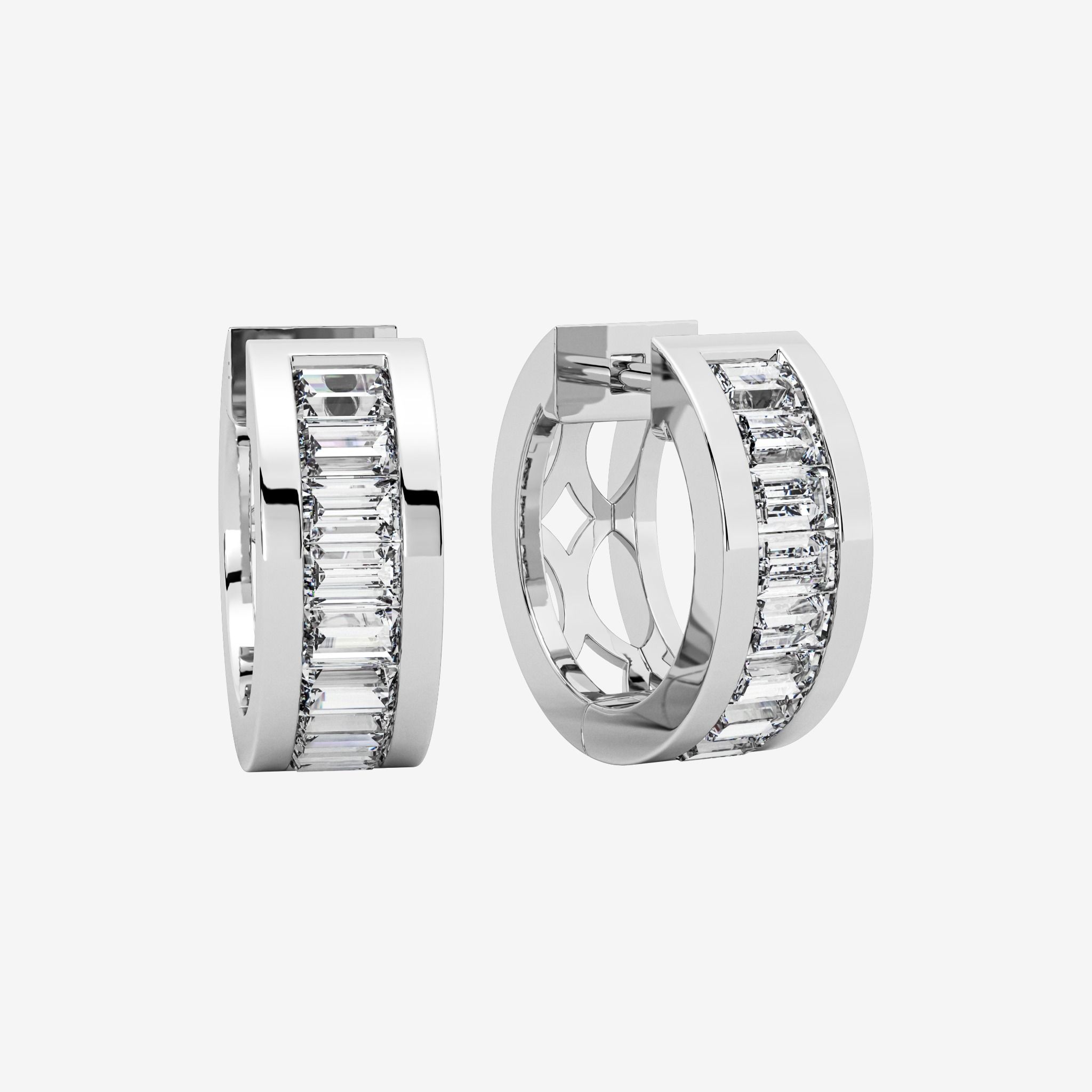 BAGUETTE HOOP EARRINGS