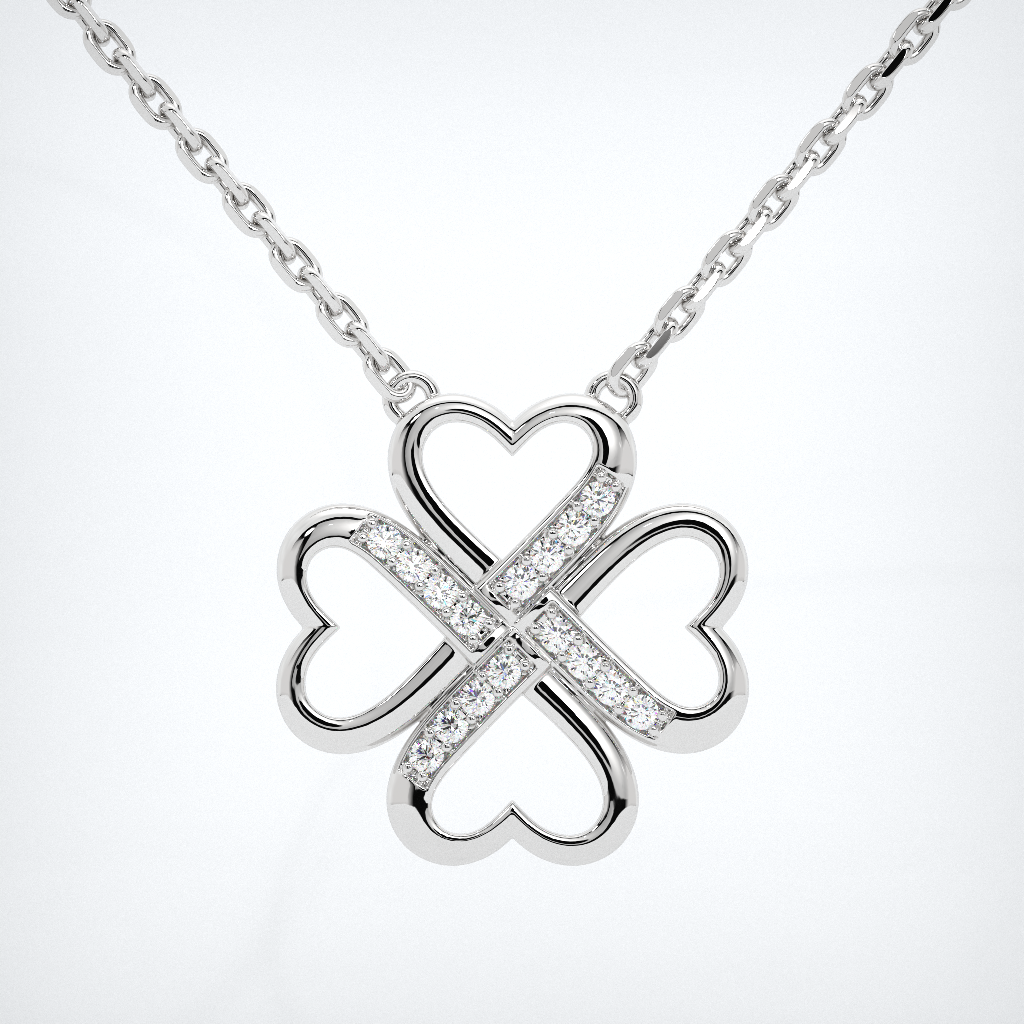 PAVÉ CLOVER NECKLACE