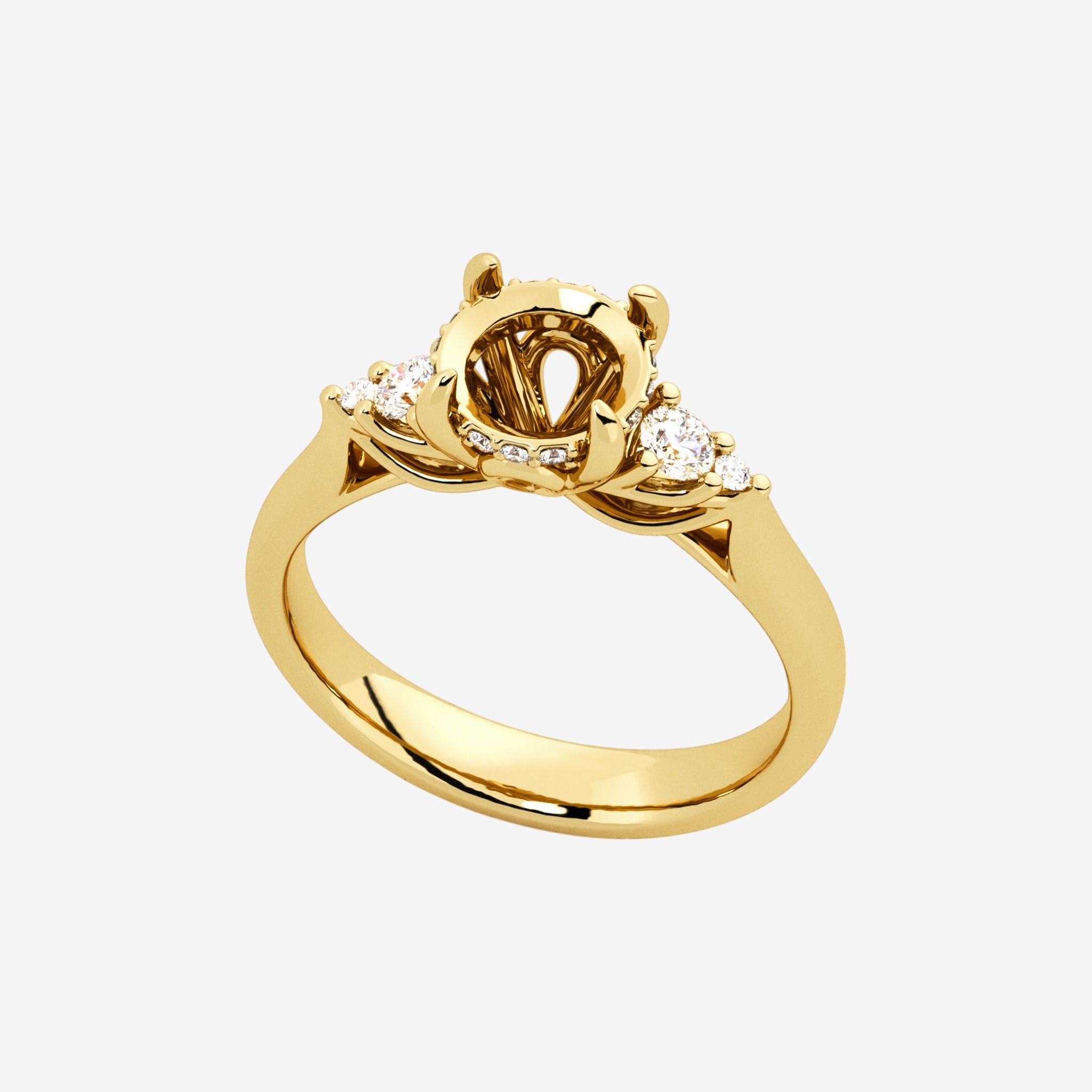 ACCENTED SEMI-SET ENGAGEMENT RING