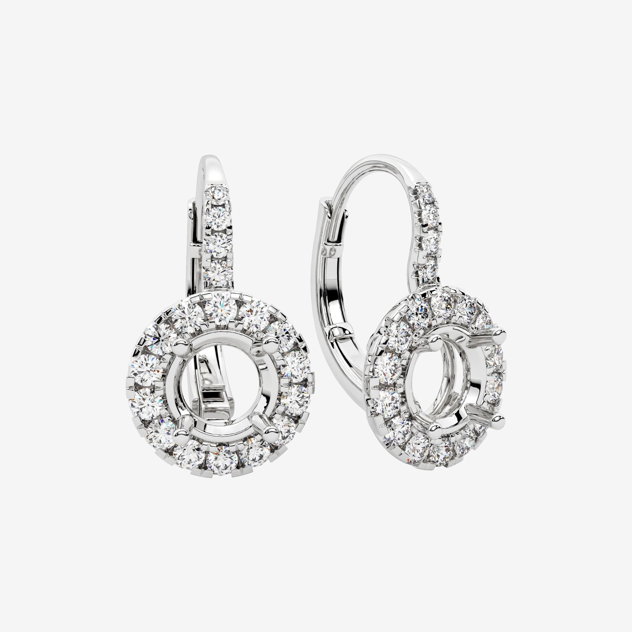 SEMI-SET HOOP EARRINGS