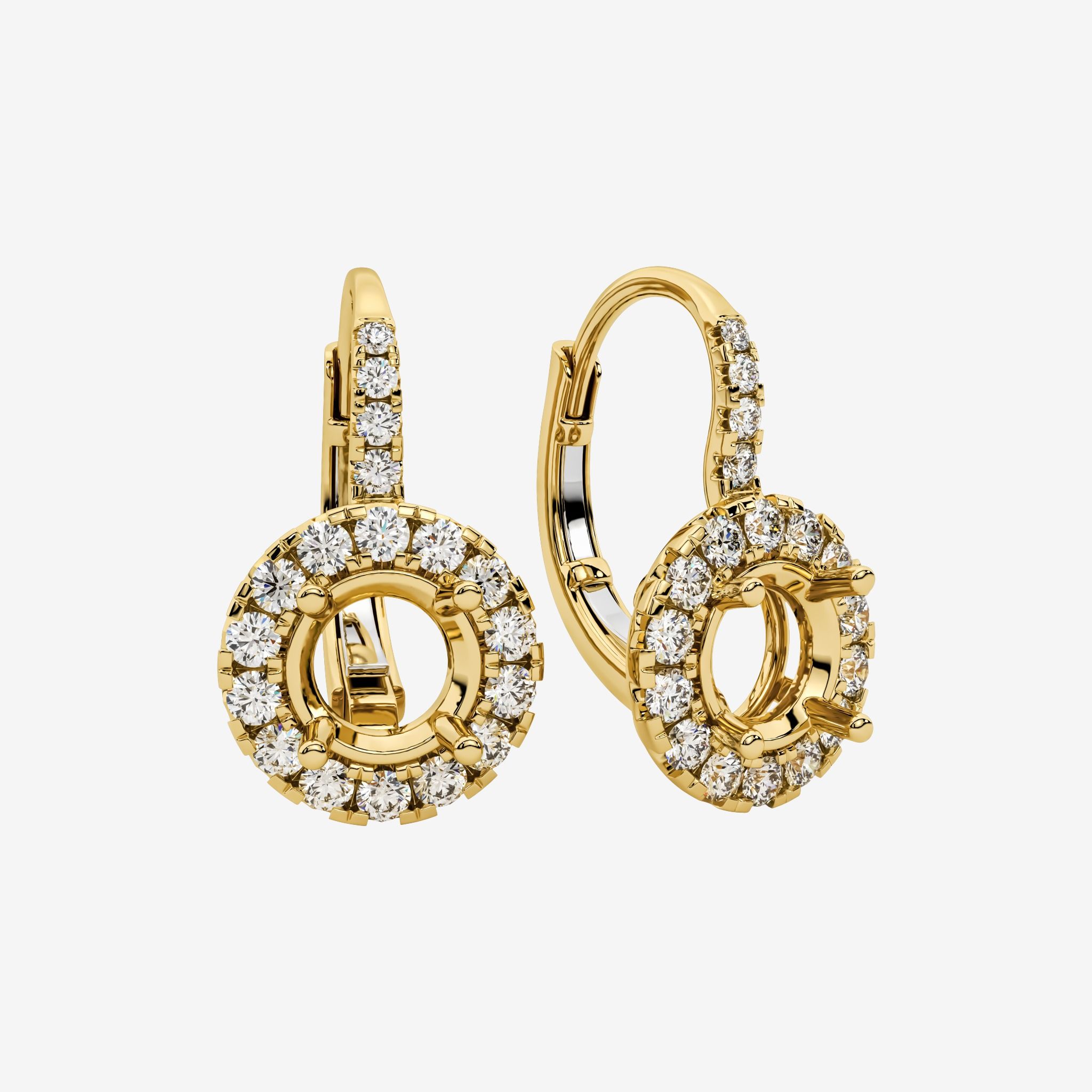 SEMI-SET HOOP EARRINGS