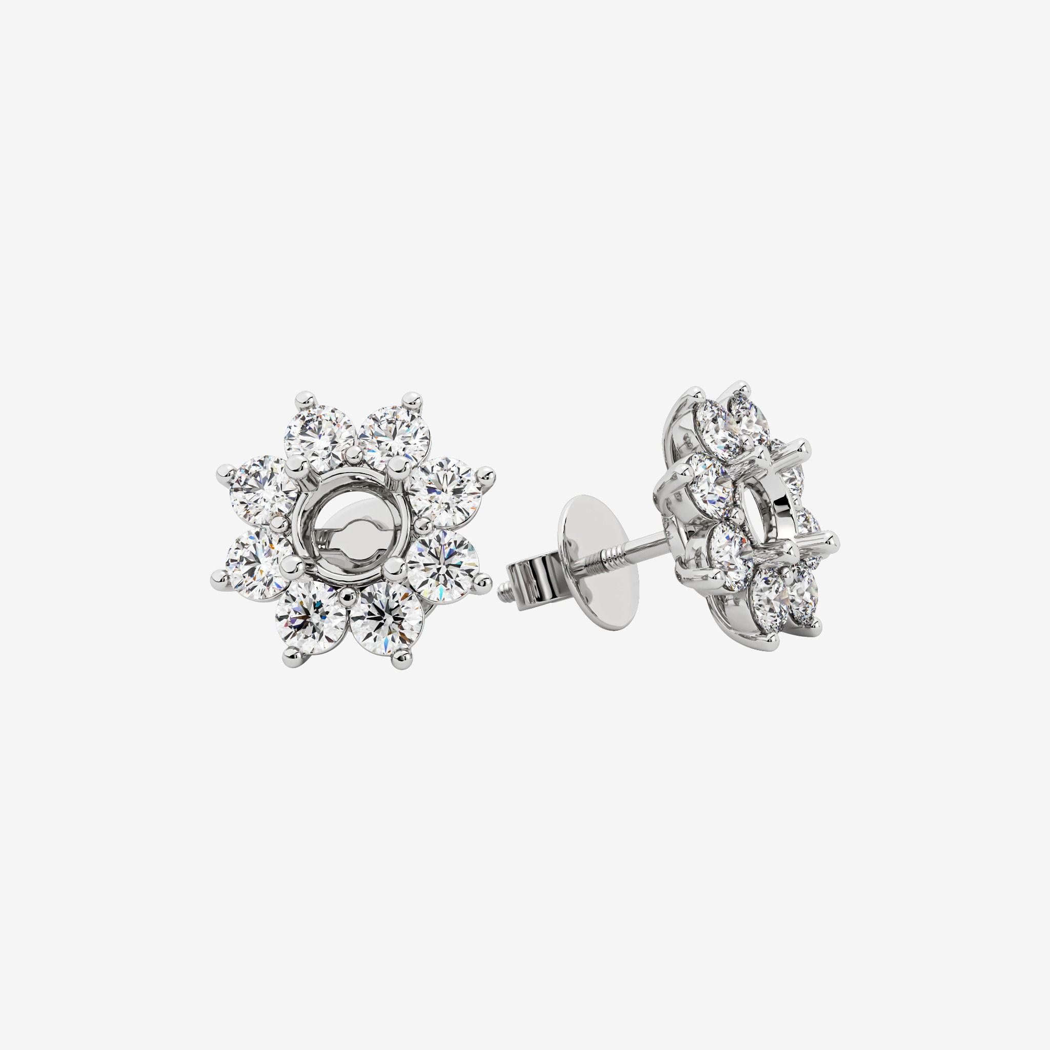 FLORAL SEMI-SET STUD EARRINGS